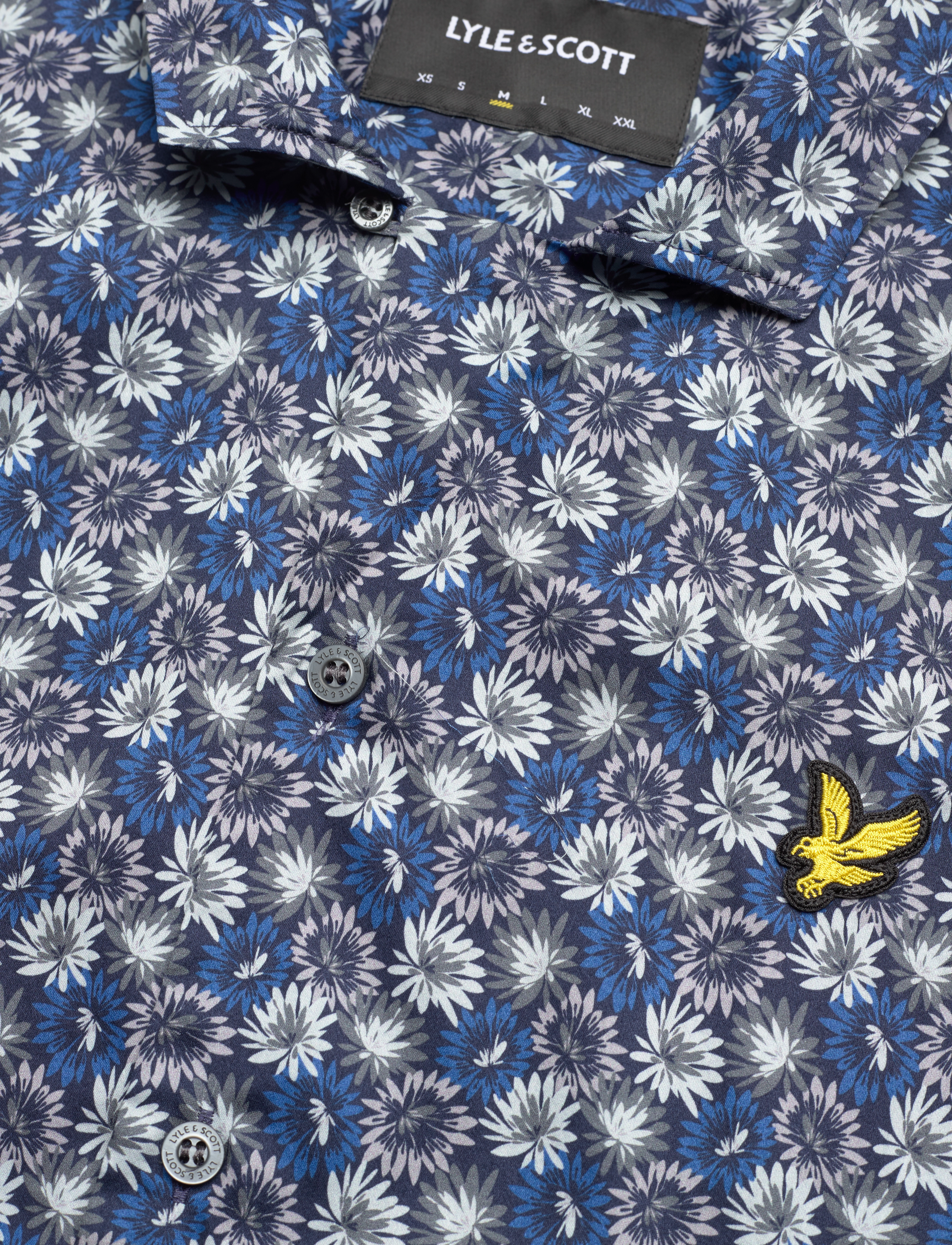 Lyle & Scott - Floral Print Resort Shirt - z271 dark navy - 3