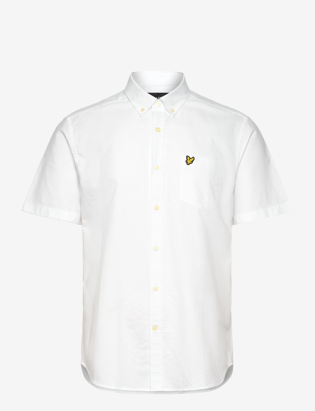Lyle & Scott - Short Sleeve Oxford Shirt - kortærmede skjorter - 626 white - 1