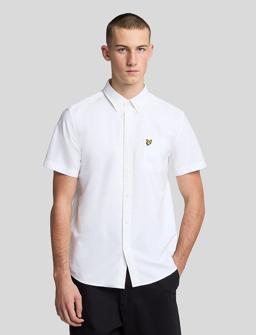 Lyle & Scott - Short Sleeve Oxford Shirt - short-sleeved shirts - 626 white - 0