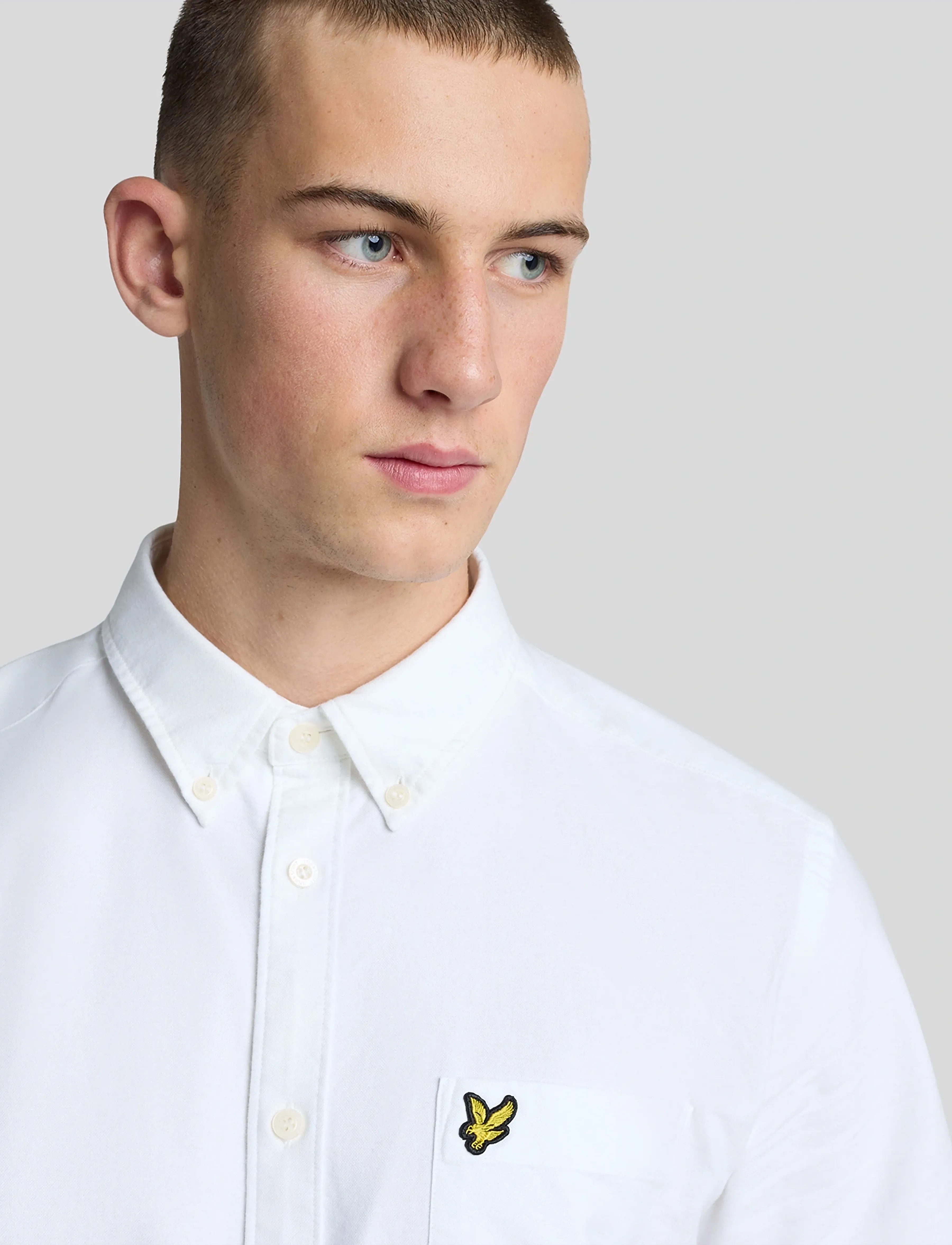 Lyle & Scott - Short Sleeve Oxford Shirt - kurzarmhemden - 626 white - 5