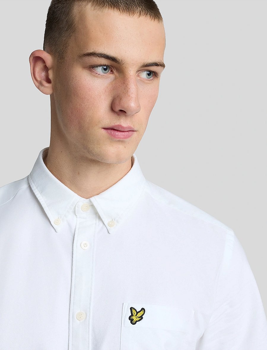 Lyle & Scott - Short Sleeve Oxford Shirt - short-sleeved shirts - 626 white - 5