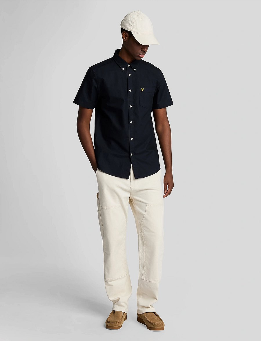 Lyle & Scott - Short Sleeve Oxford Shirt - short-sleeved shirts - z271 dark navy - 5
