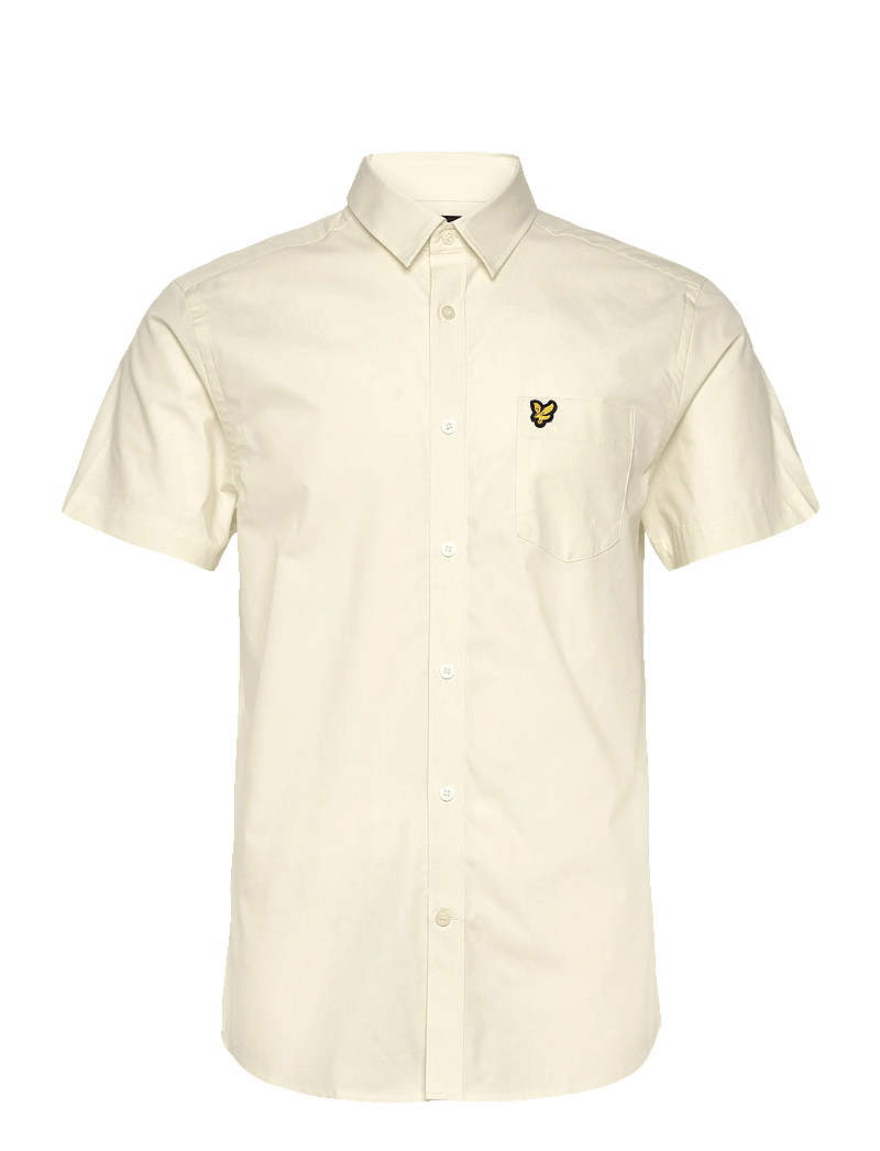 Lyle & Scott - Plain Poplin Short Sleeves Shirt - kortärmade skjortor - x795 soft matcha - 1
