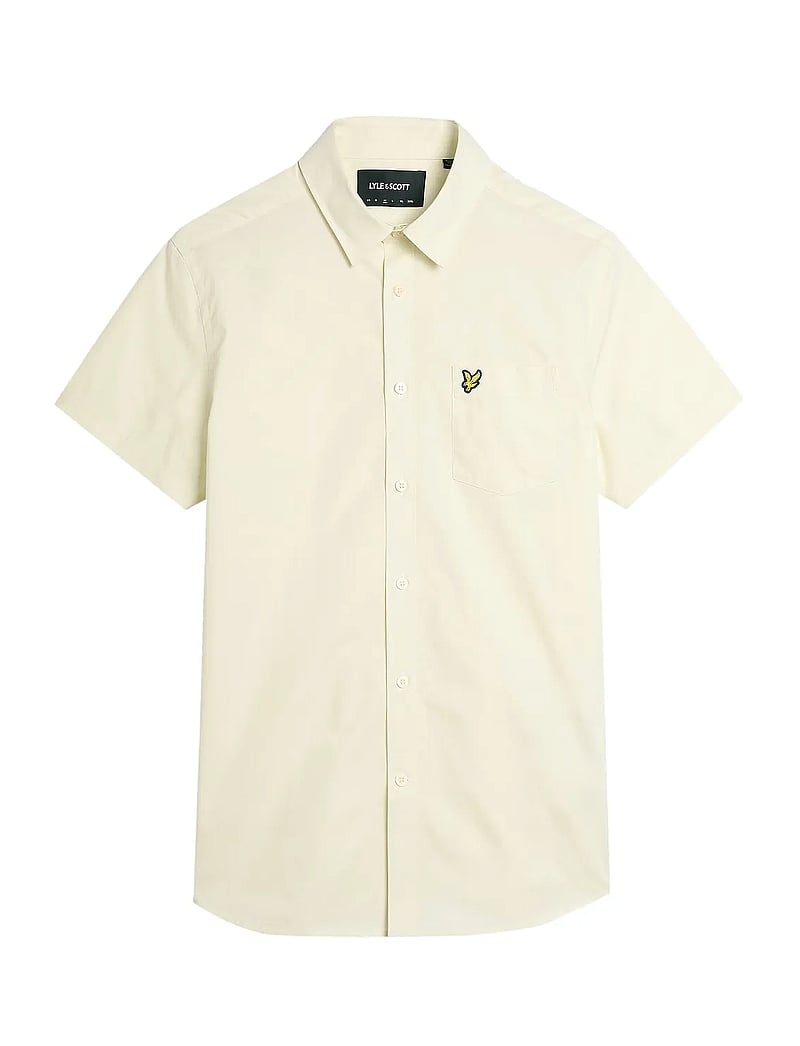 Lyle & Scott - Plain Poplin Short Sleeves Shirt - kortärmade skjortor - x795 soft matcha - 0
