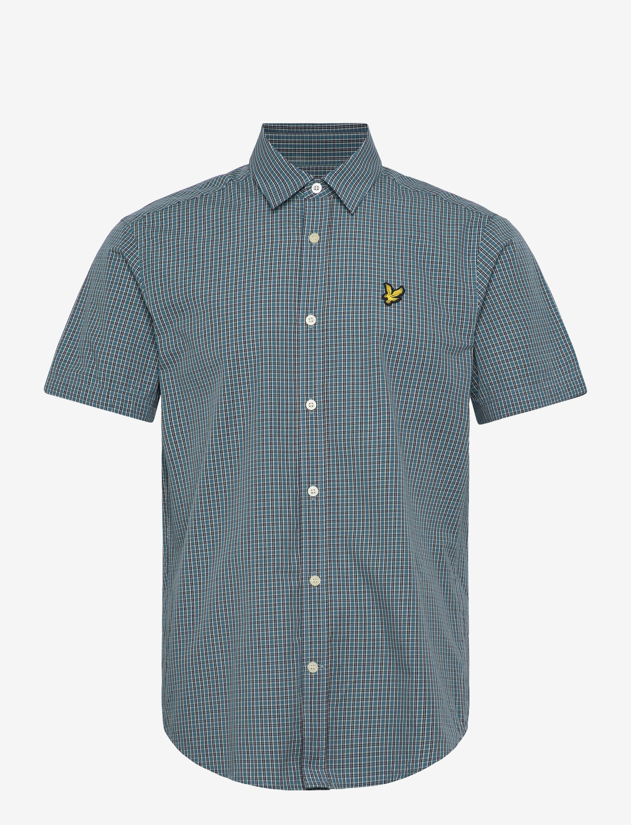 Lyle & Scott - Fine Check Short Sleeve Shirt - karierte hemden - denim jeans - 0