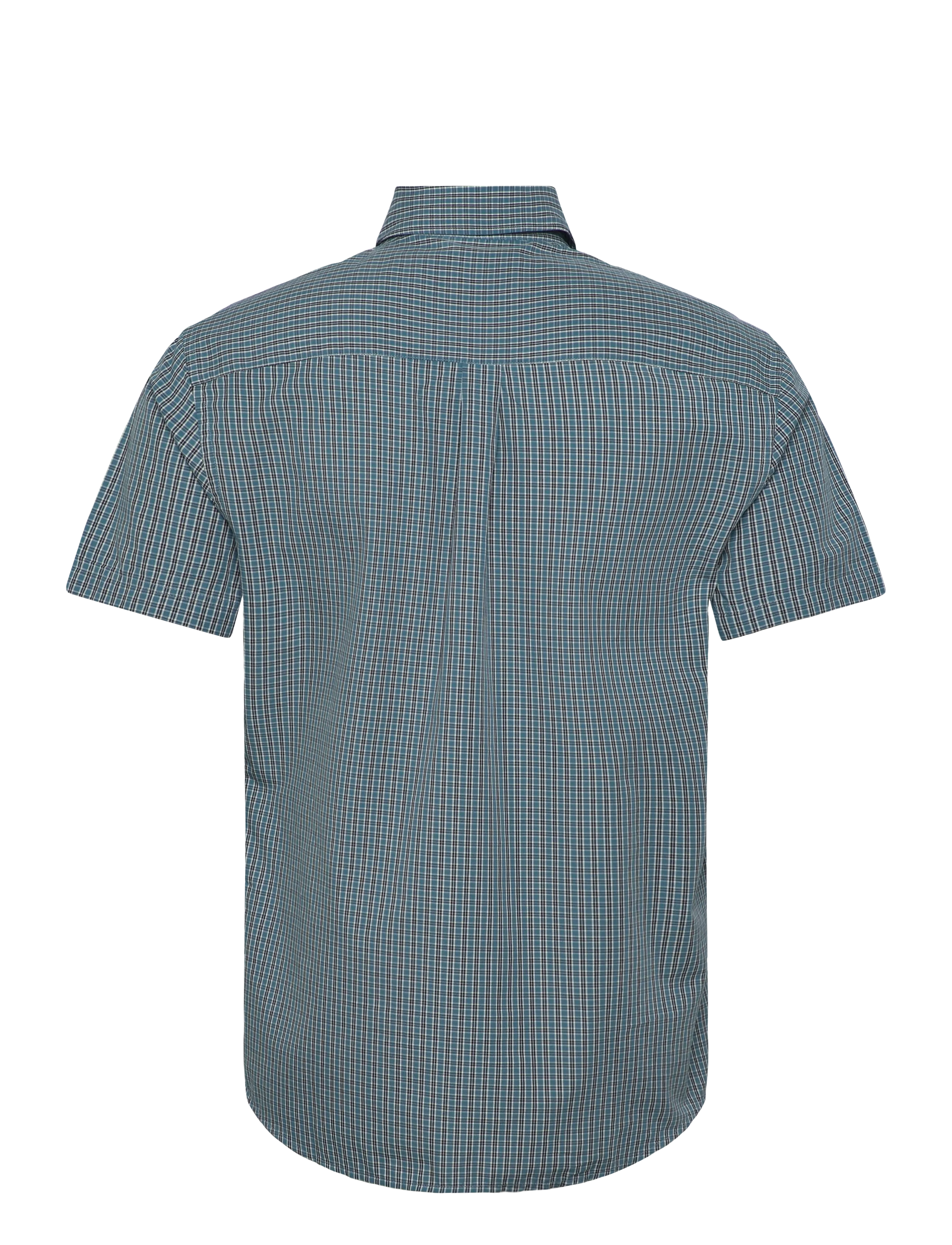 Lyle & Scott - Fine Check Short Sleeve Shirt - rutiga skjortor - denim jeans - 1