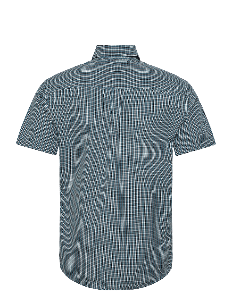 Lyle & Scott - Fine Check Short Sleeve Shirt - rutiga skjortor - denim jeans - 1
