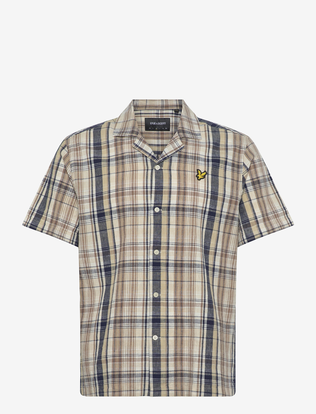 Lyle & Scott - Linen Check Short Sleeve Shirt - linen shirts - herb green - 1