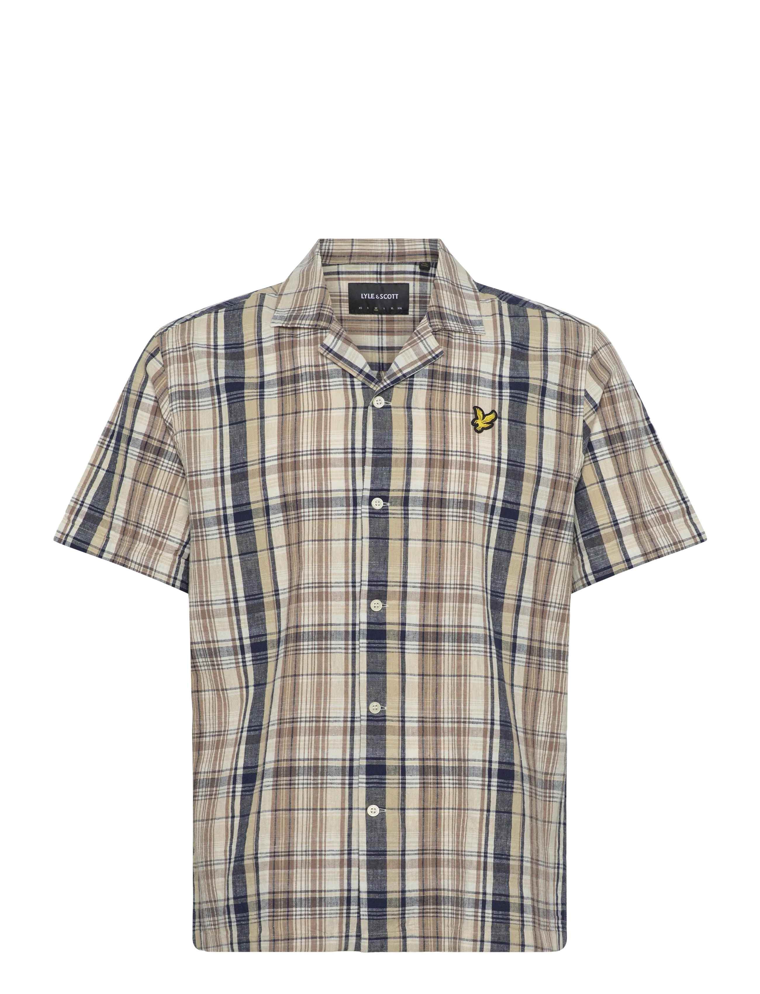 Lyle & Scott Linen Check Short Sleeve Shirt - Hemden - HERB GREEN / multi