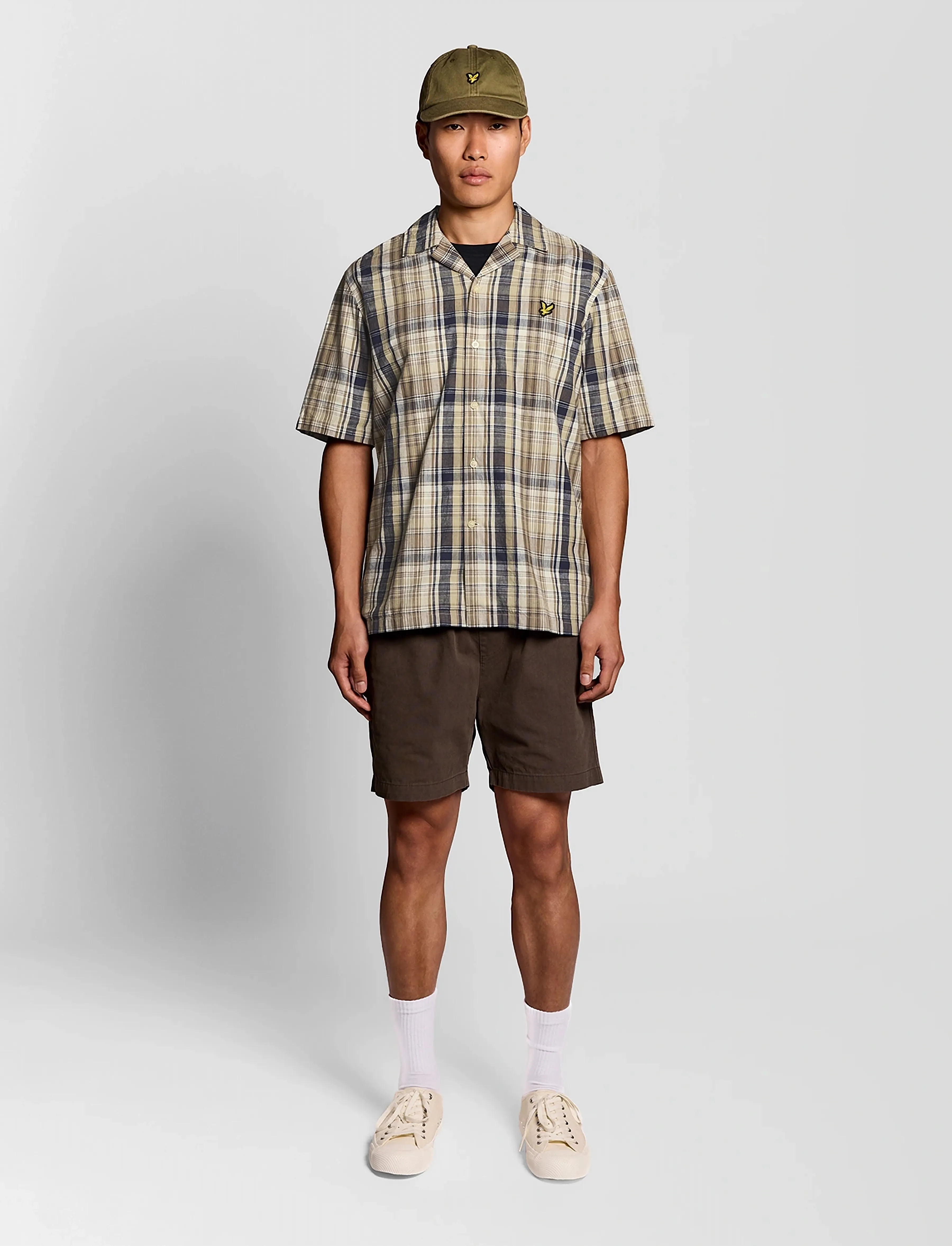 Lyle & Scott - Linen Check Short Sleeve Shirt - leinenhemden - herb green - 4