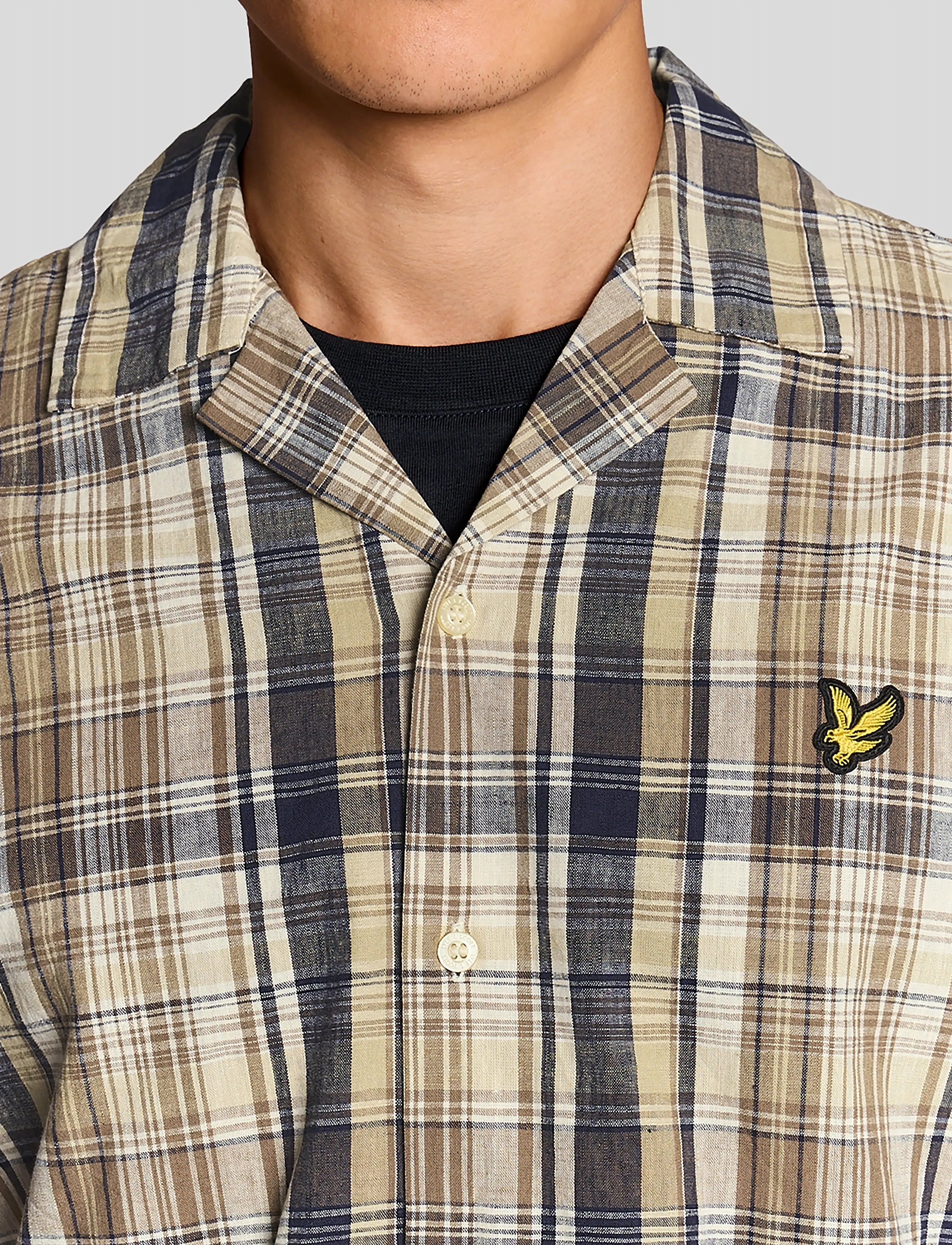 Lyle & Scott - Linen Check Short Sleeve Shirt - leinenhemden - herb green - 5