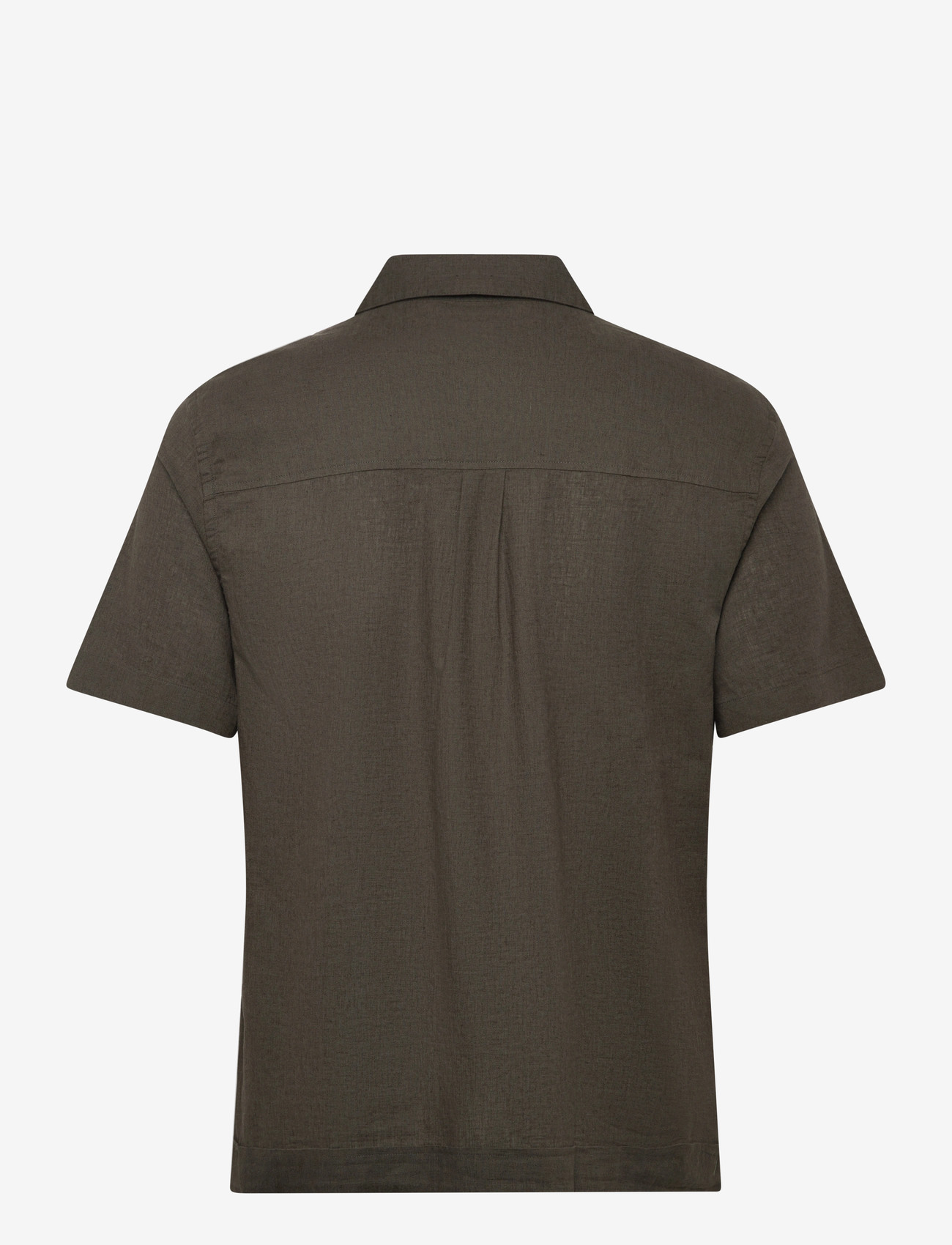 Lyle & Scott - Cuban Collar Short Sleeve Shirt - lühikeste varrukatega särgid - y118 soft black - 1