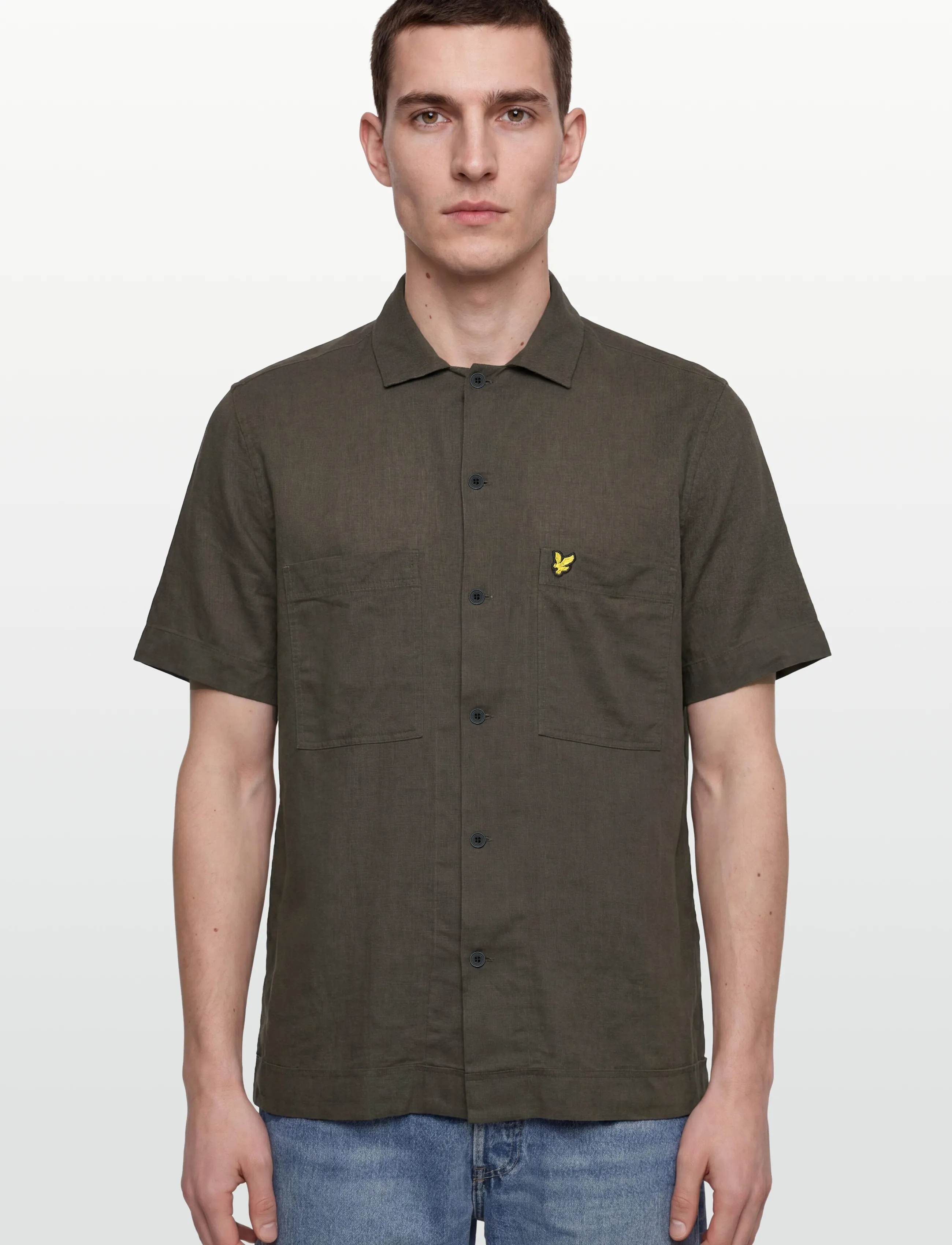 Lyle & Scott - Cuban Collar Short Sleeve Shirt - chemises à manches courtes - y118 soft black - 3