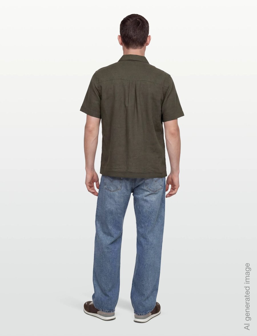 Lyle & Scott - Cuban Collar Short Sleeve Shirt - lühikeste varrukatega särgid - y118 soft black - 4