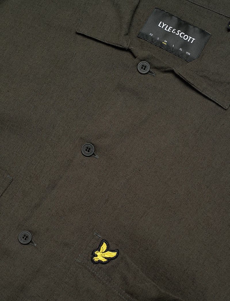 Lyle & Scott - Cuban Collar Short Sleeve Shirt - lühikeste varrukatega särgid - y118 soft black - 3