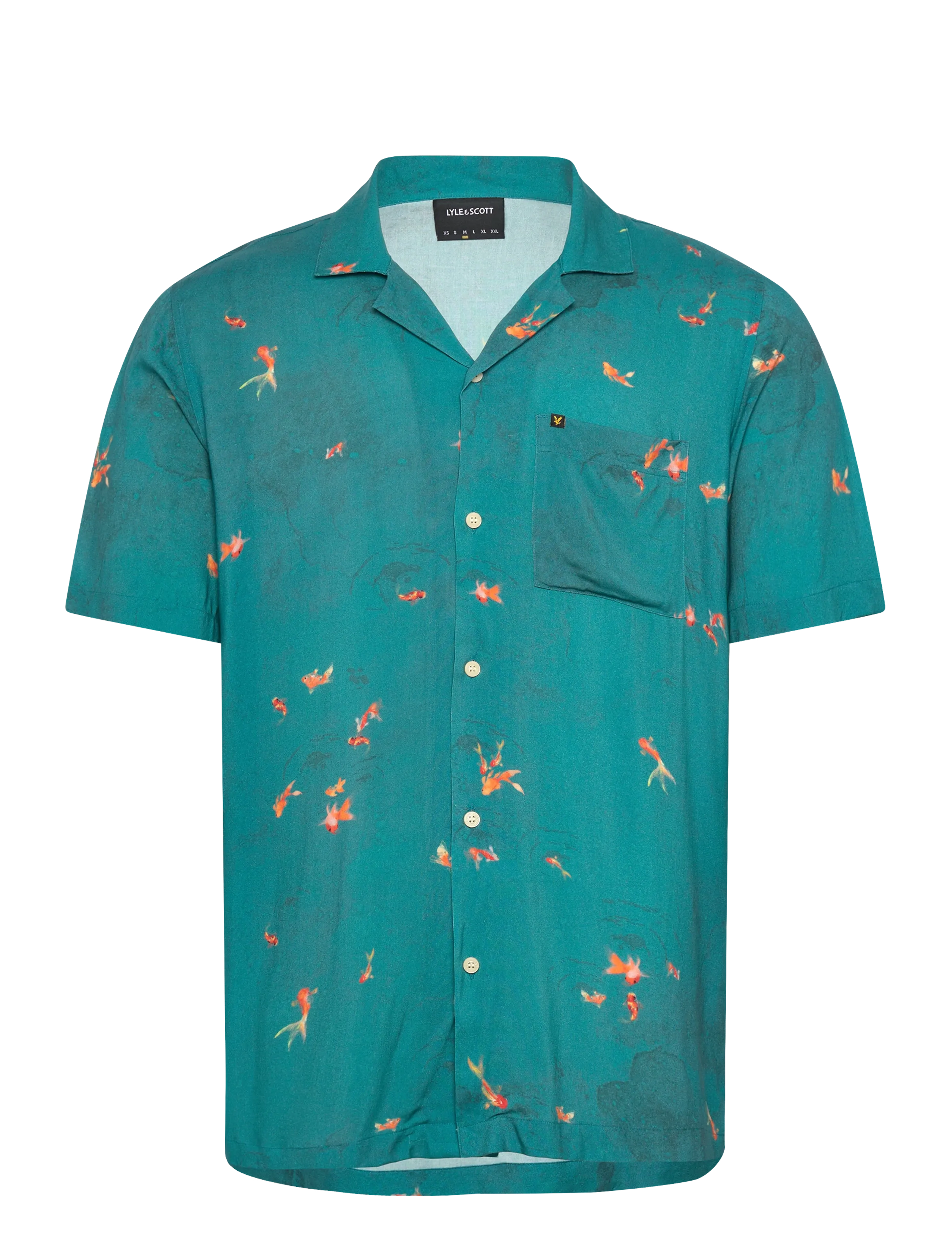 Lyle & Scott Goldfish Resort Shirt - Tänavastiil - LAGOON/ ORANGE BLAZE / multi