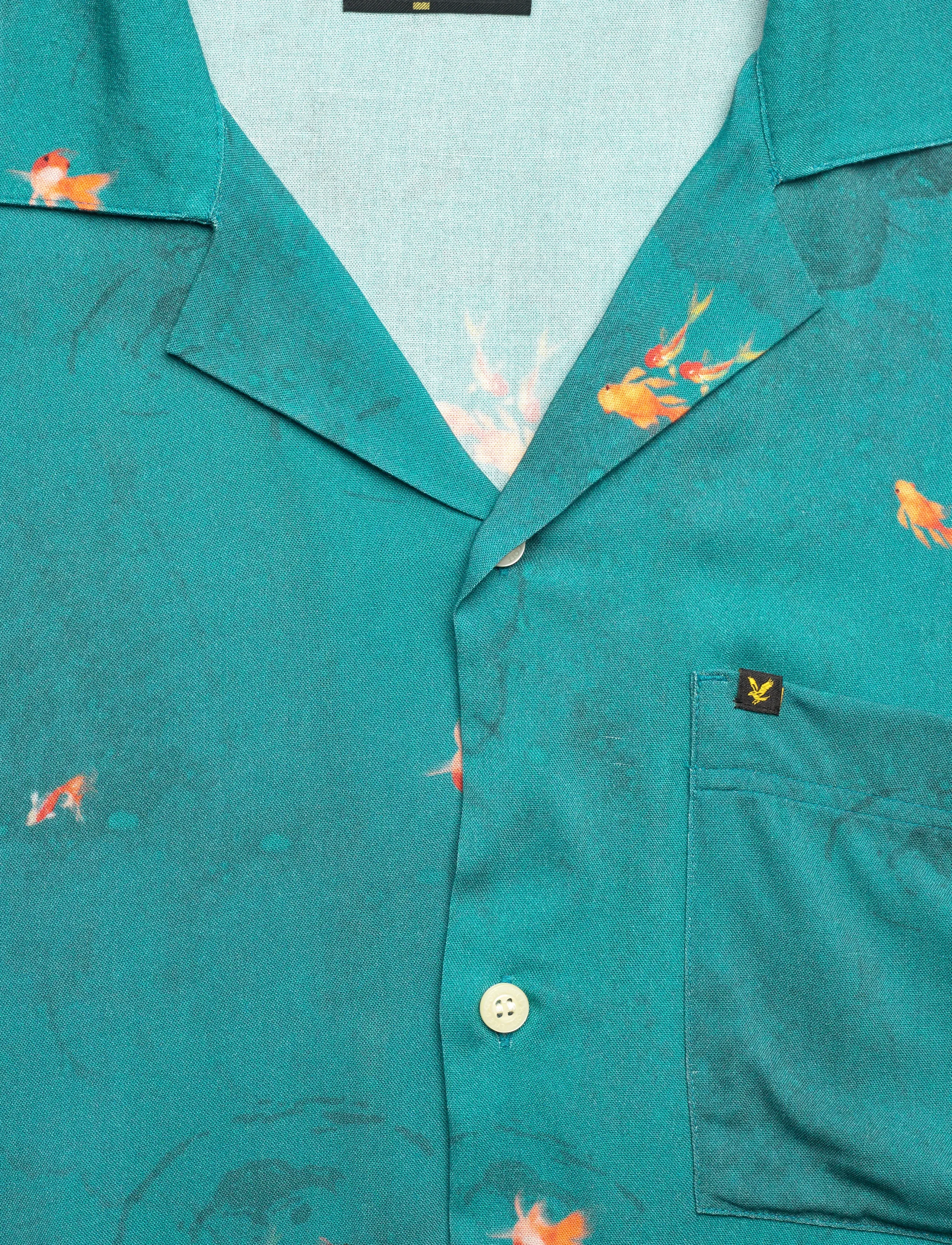 Lyle & Scott - Goldfish Resort Shirt - short-sleeved shirts - lagoon/ orange blaze - 5