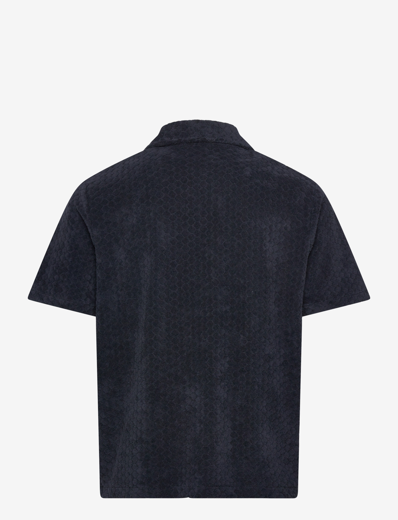Lyle & Scott - Honeycomb Towelling Resort Shirt - short-sleeved shirts - dark navy - 1