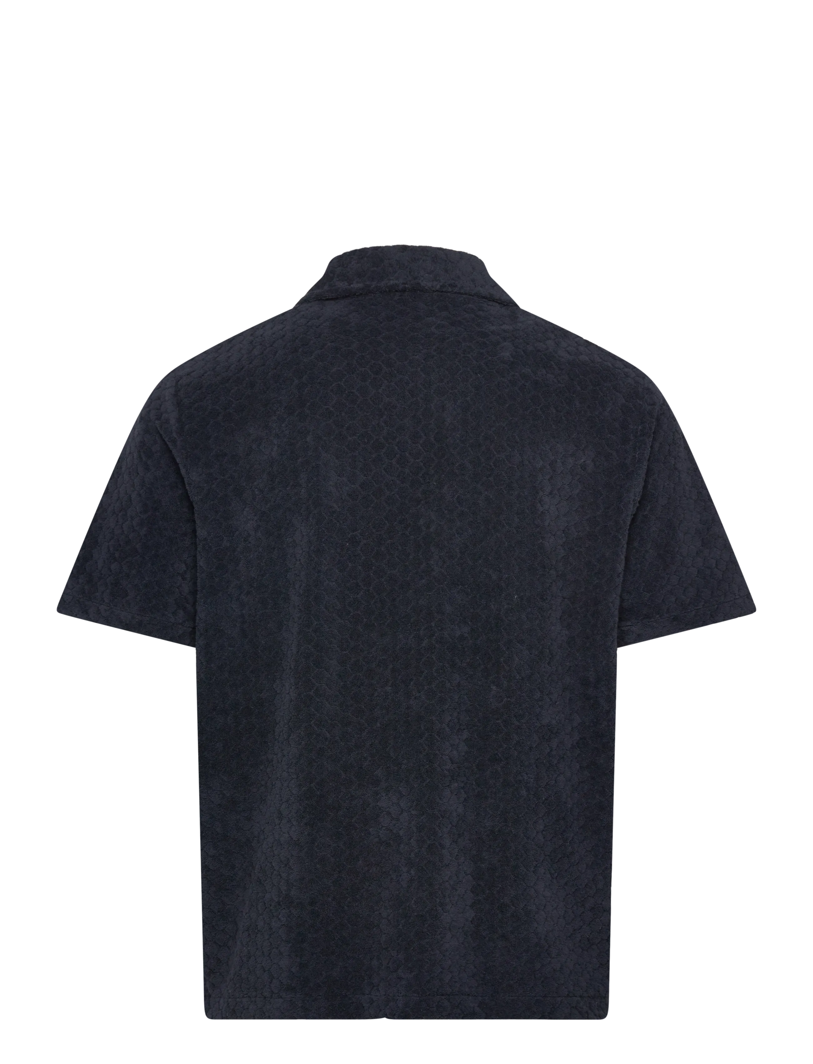 Lyle & Scott - Honeycomb Towelling Resort Shirt - short-sleeved shirts - dark navy - 2
