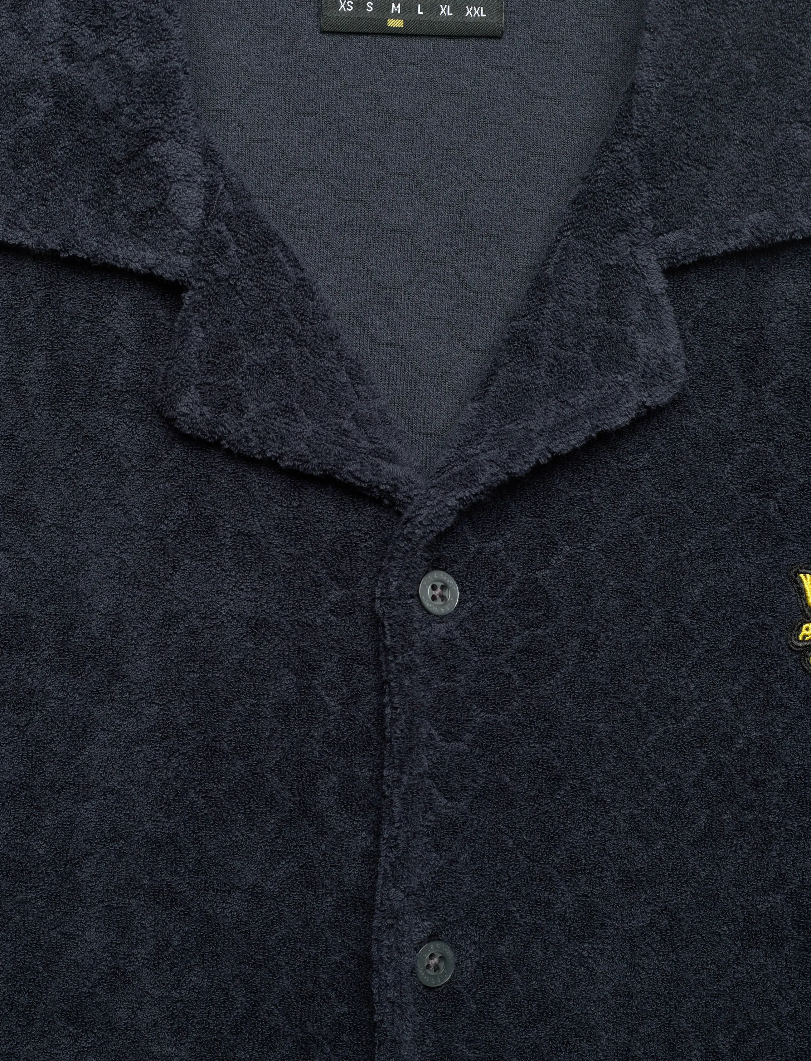Lyle & Scott - Honeycomb Towelling Resort Shirt - short-sleeved shirts - dark navy - 5