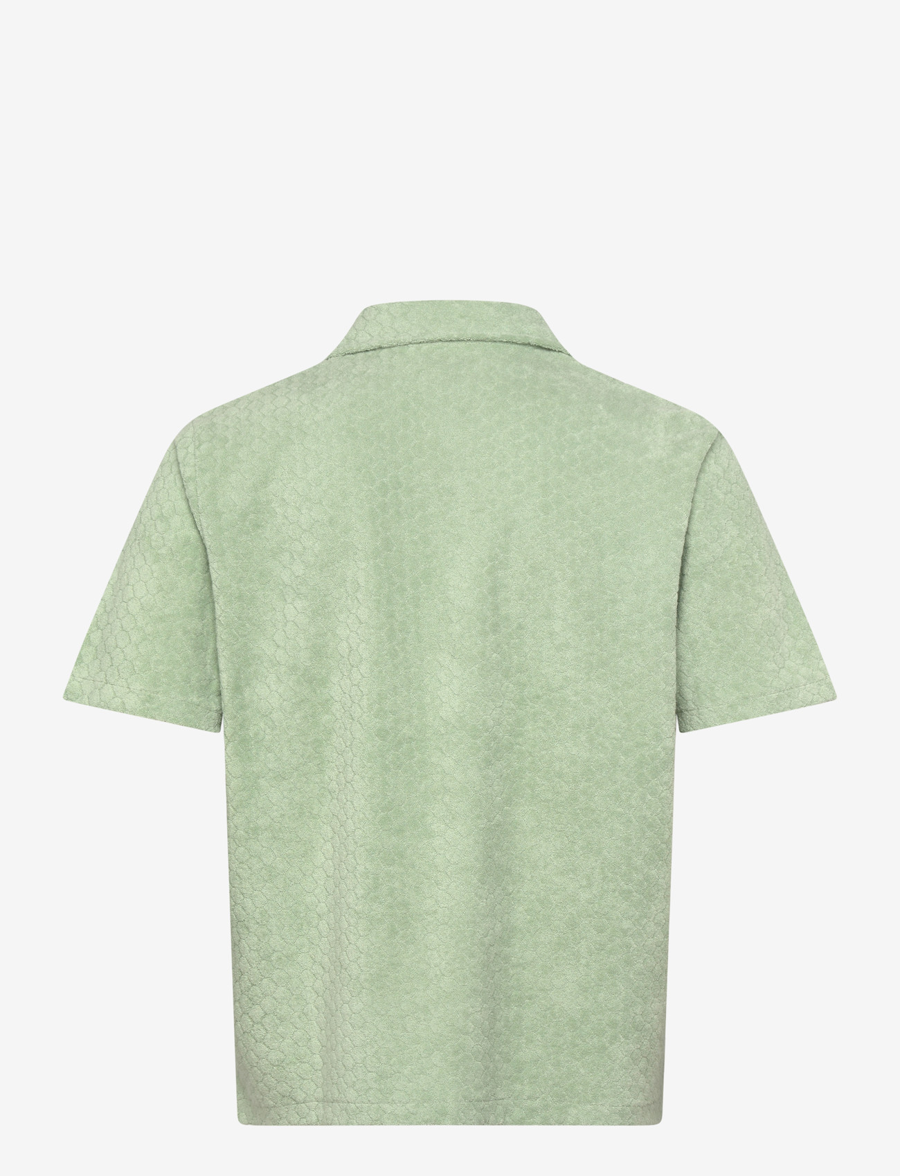 Lyle & Scott - Honeycomb Towelling Resort Shirt - kortærmede skjorter - misty sage - 2