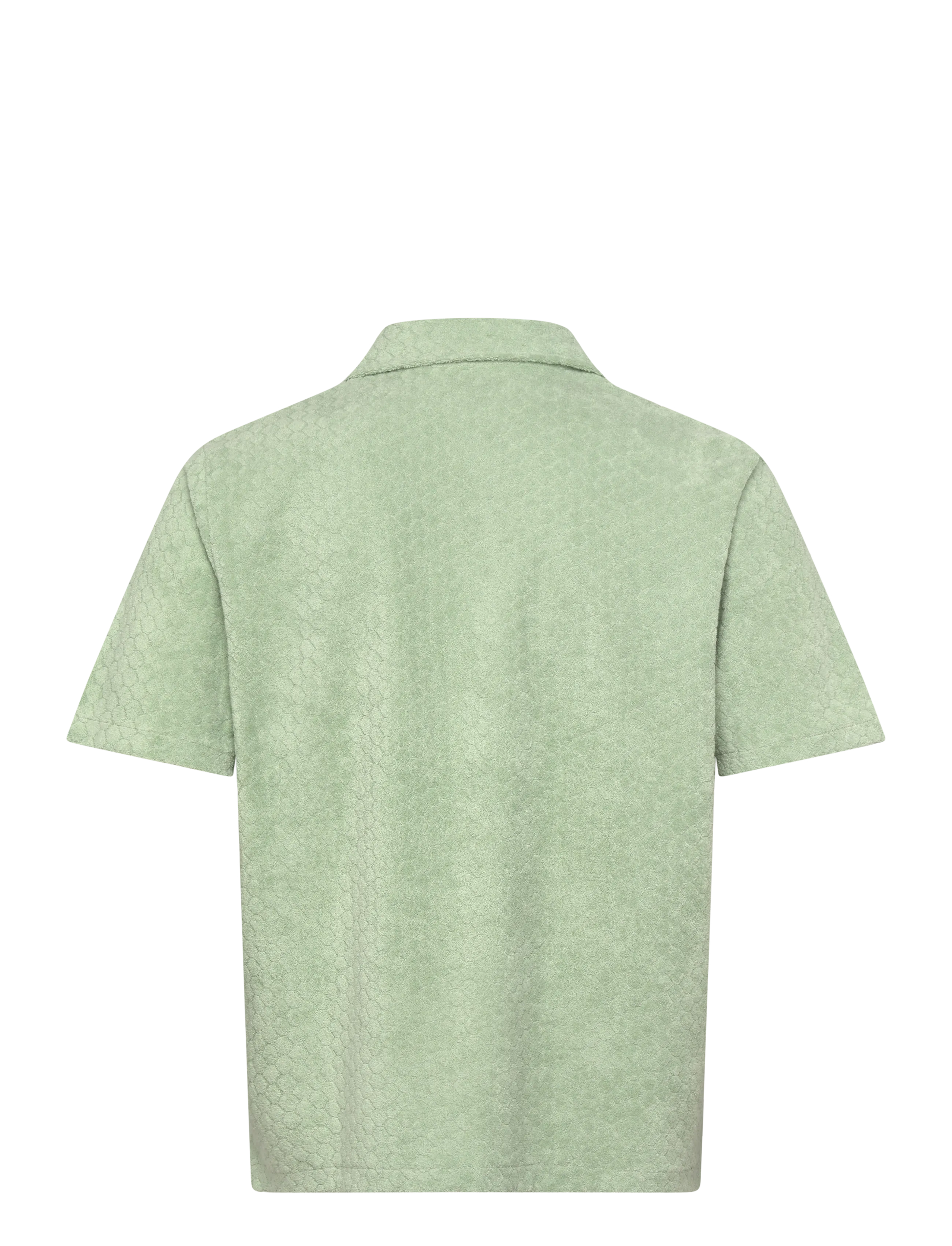Lyle & Scott - Honeycomb Towelling Resort Shirt - kortærmede skjorter - misty sage - 2