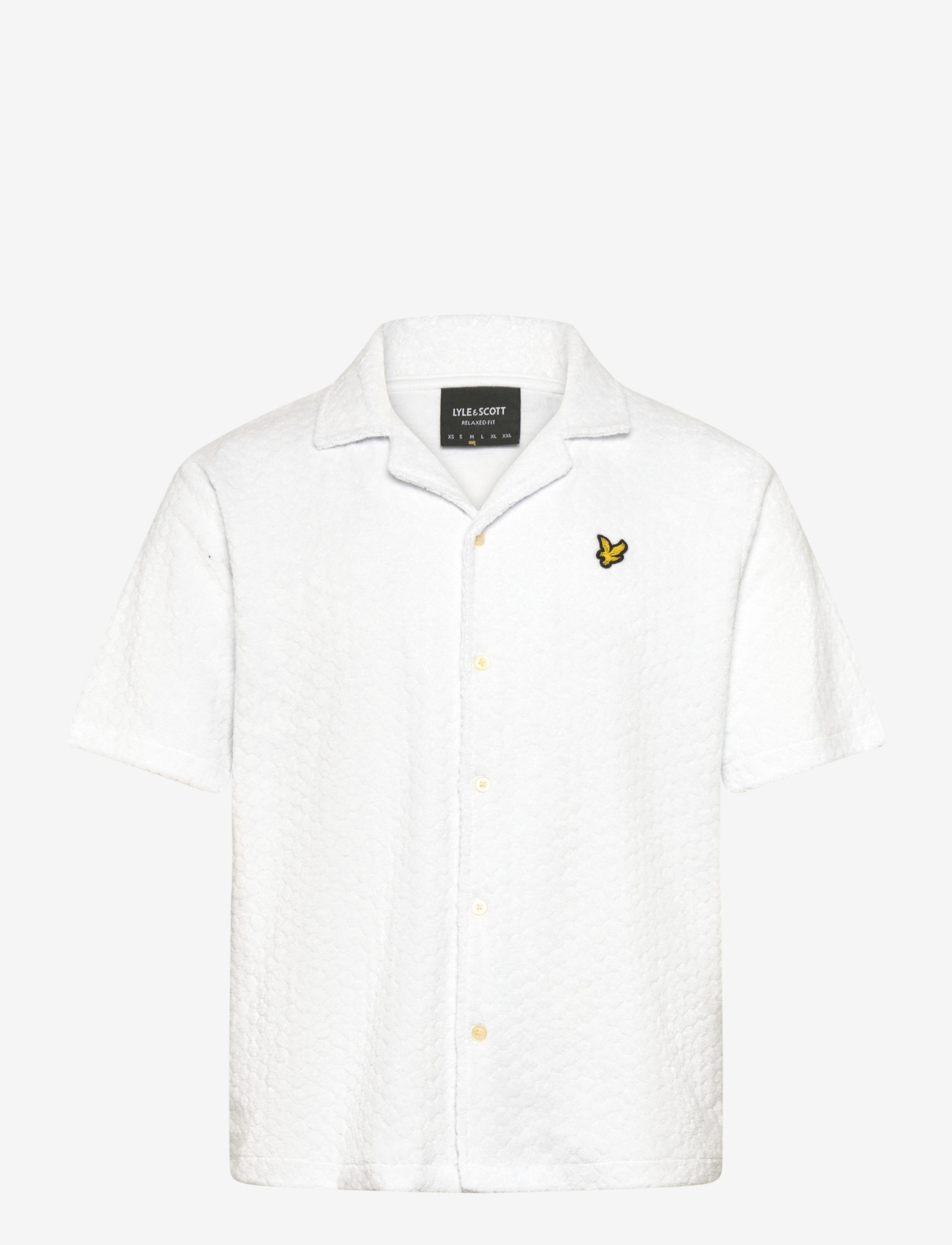 Lyle & Scott - Honeycomb Towelling Resort Shirt - marškiniai trumpomis rankovėmis - white - 1