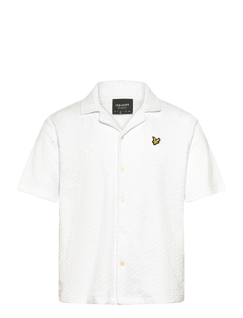 Lyle & Scott - Honeycomb Towelling Resort Shirt - marškiniai trumpomis rankovėmis - white - 1