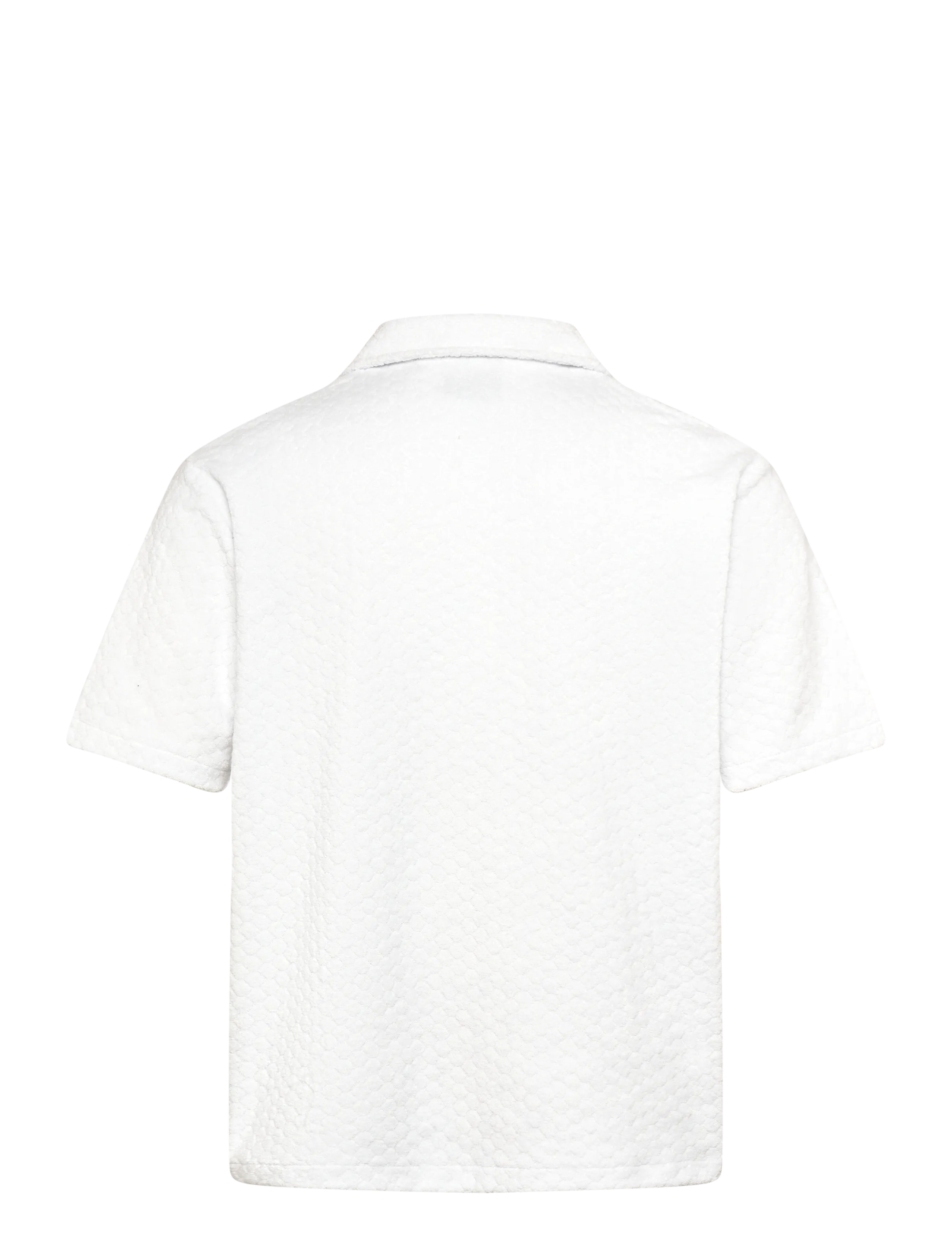Lyle & Scott - Honeycomb Towelling Resort Shirt - lühikeste varrukatega särgid - white - 2