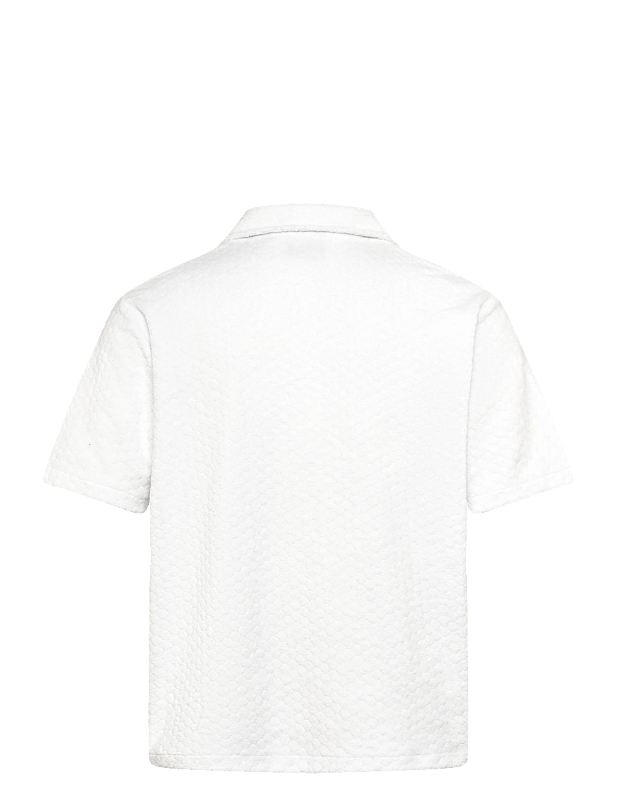Lyle & Scott - Honeycomb Towelling Resort Shirt - lühikeste varrukatega särgid - white - 2