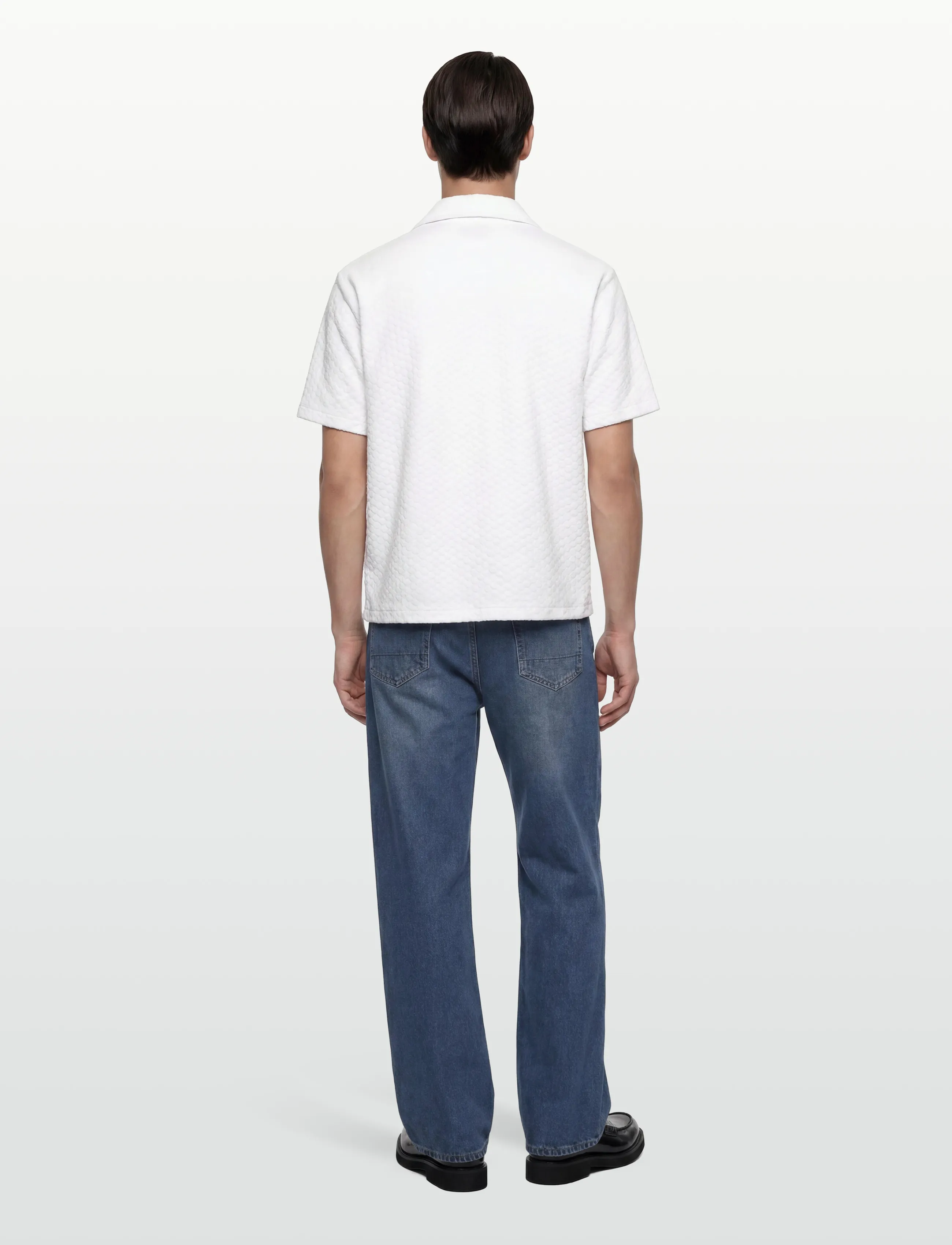 Lyle & Scott - Honeycomb Towelling Resort Shirt - lühikeste varrukatega särgid - white - 4