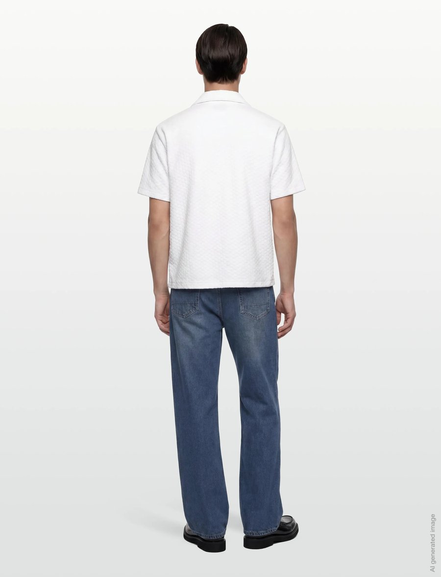 Lyle & Scott - Honeycomb Towelling Resort Shirt - lühikeste varrukatega särgid - white - 4