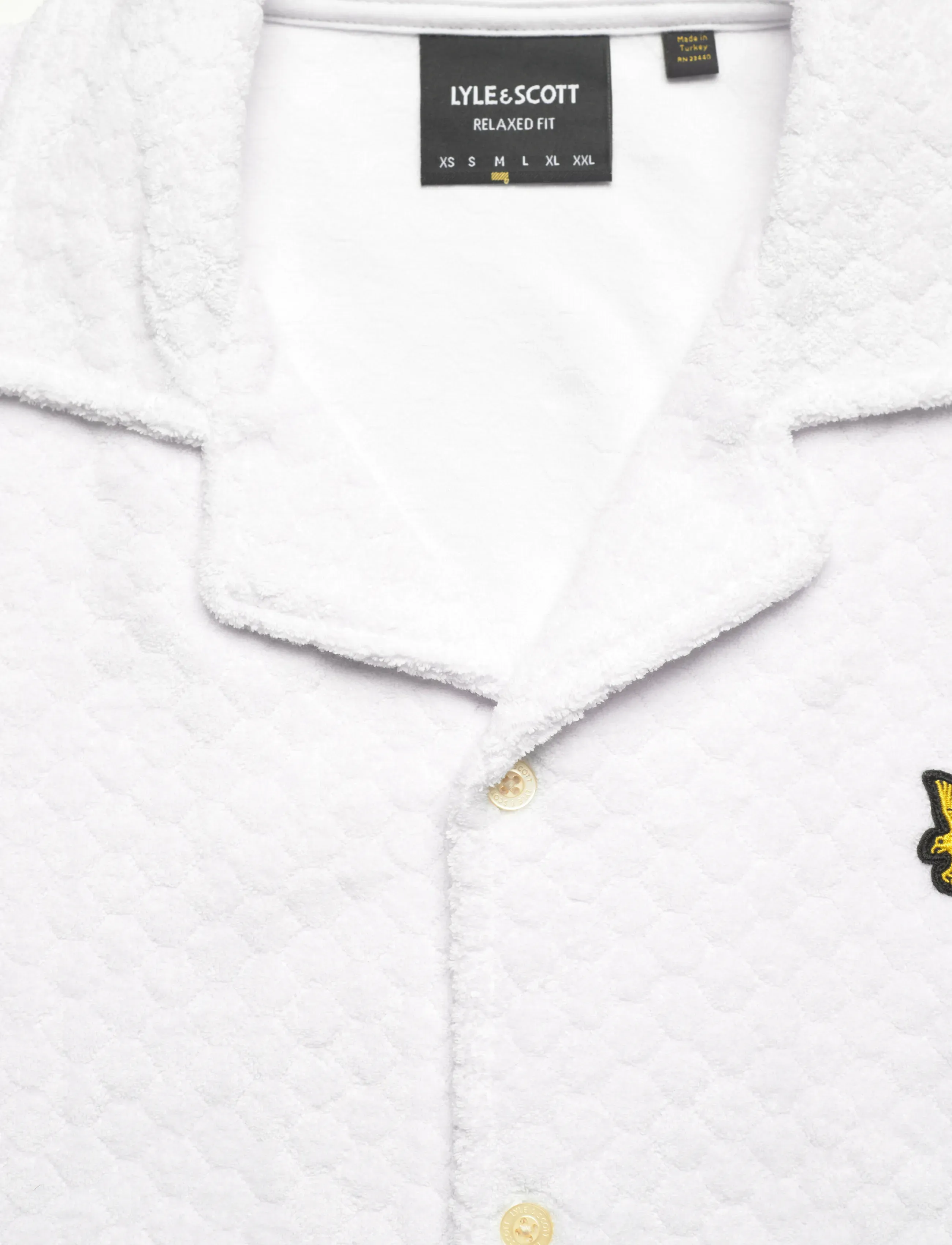 Lyle & Scott - Honeycomb Towelling Resort Shirt - lühikeste varrukatega särgid - white - 5