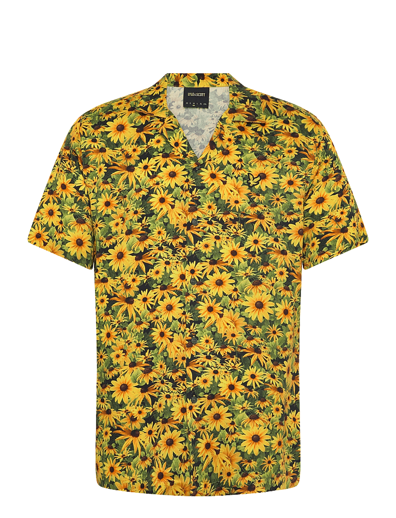 Lyle & Scott - Wild Garden Print Resort Shirt - pattern shirts - super yellow - 0