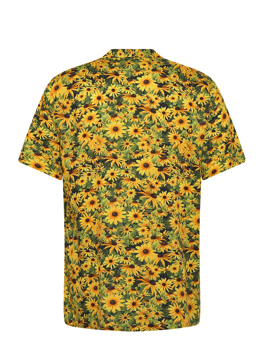 Lyle & Scott - Wild Garden Print Resort Shirt - mønstrede skjorter - super yellow - 2