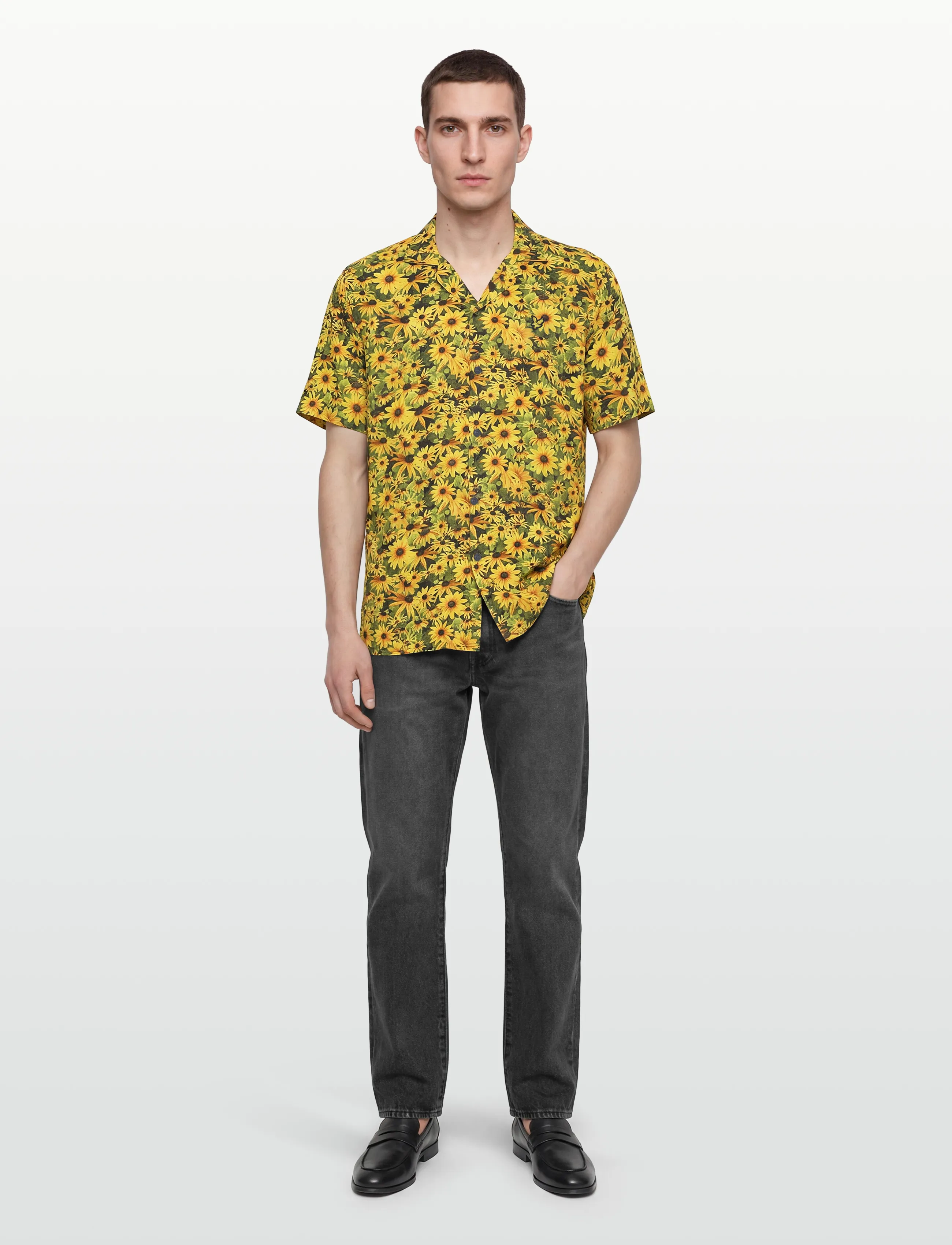 Lyle & Scott Wild Garden Print Resort Shirt - Skjorter - SUPER YELLOW / multi
