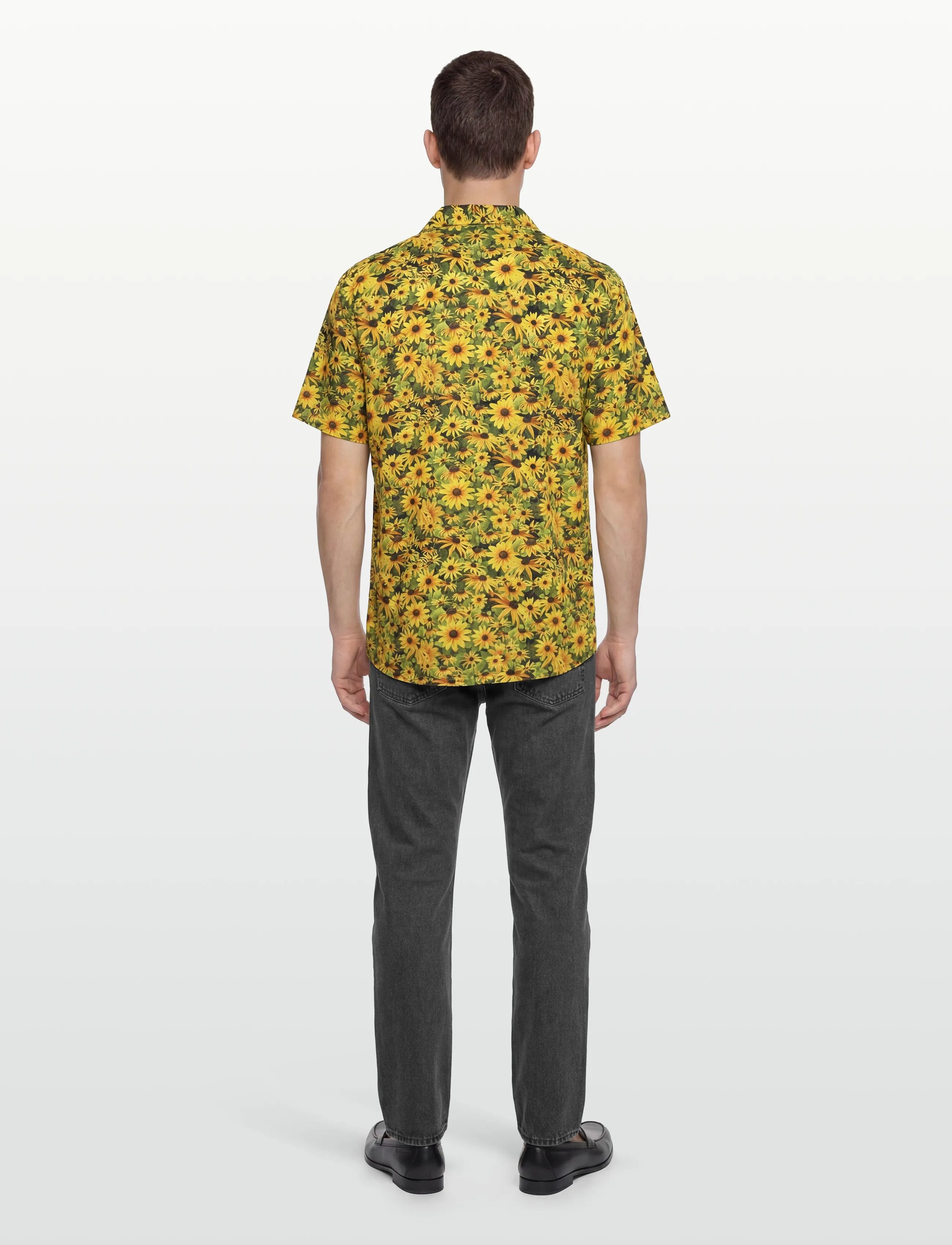 Lyle & Scott - Wild Garden Print Resort Shirt - mønstrede skjorter - super yellow - 4