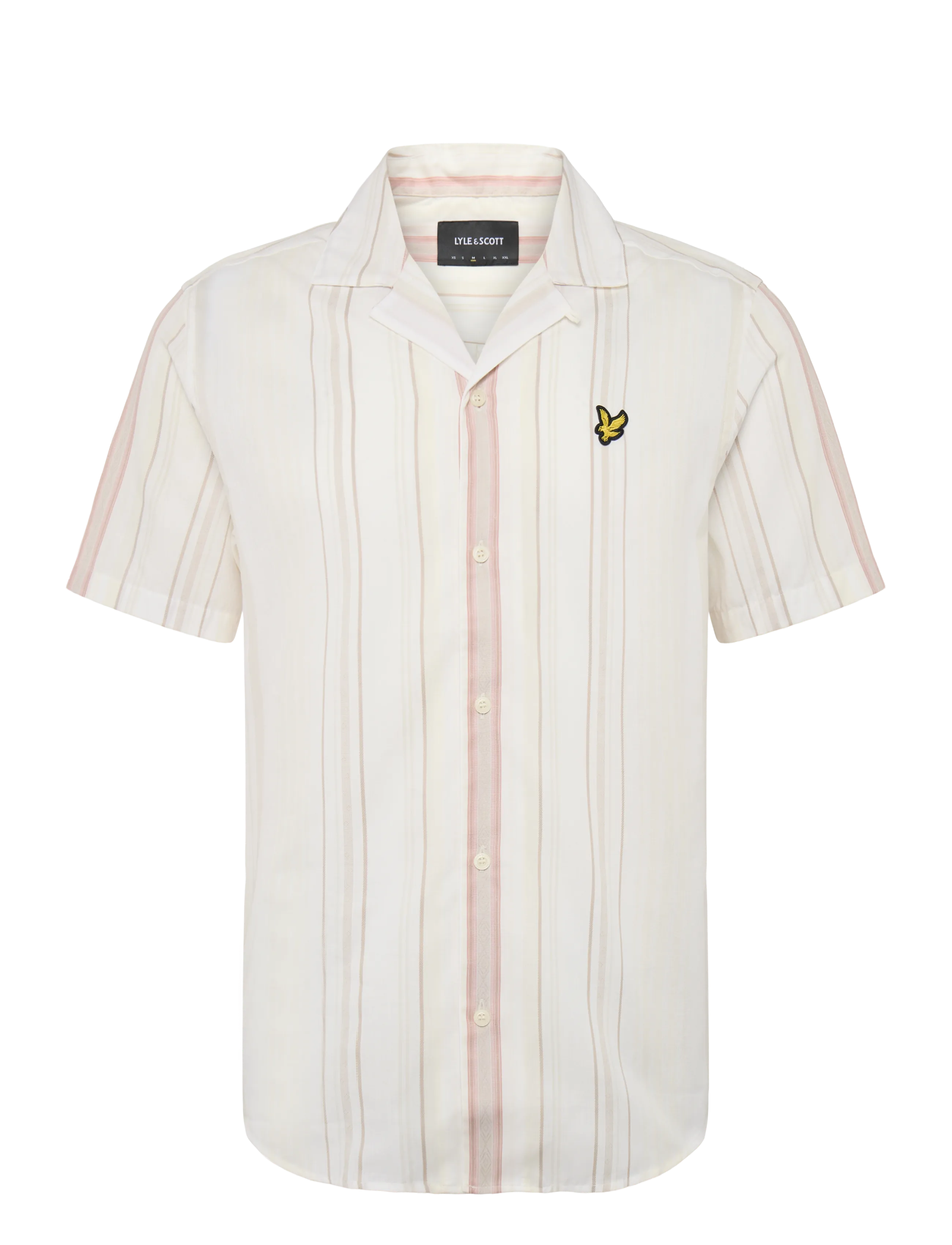 LYLE & SCOTT Kurz Sleeve Zig Zag Stripe Shirt Cream - XXL - Herren