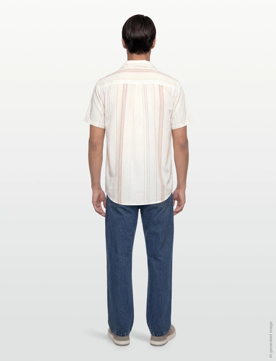 Lyle & Scott - Short Sleeve Zig Zag Stripe Shirt - natural - 4