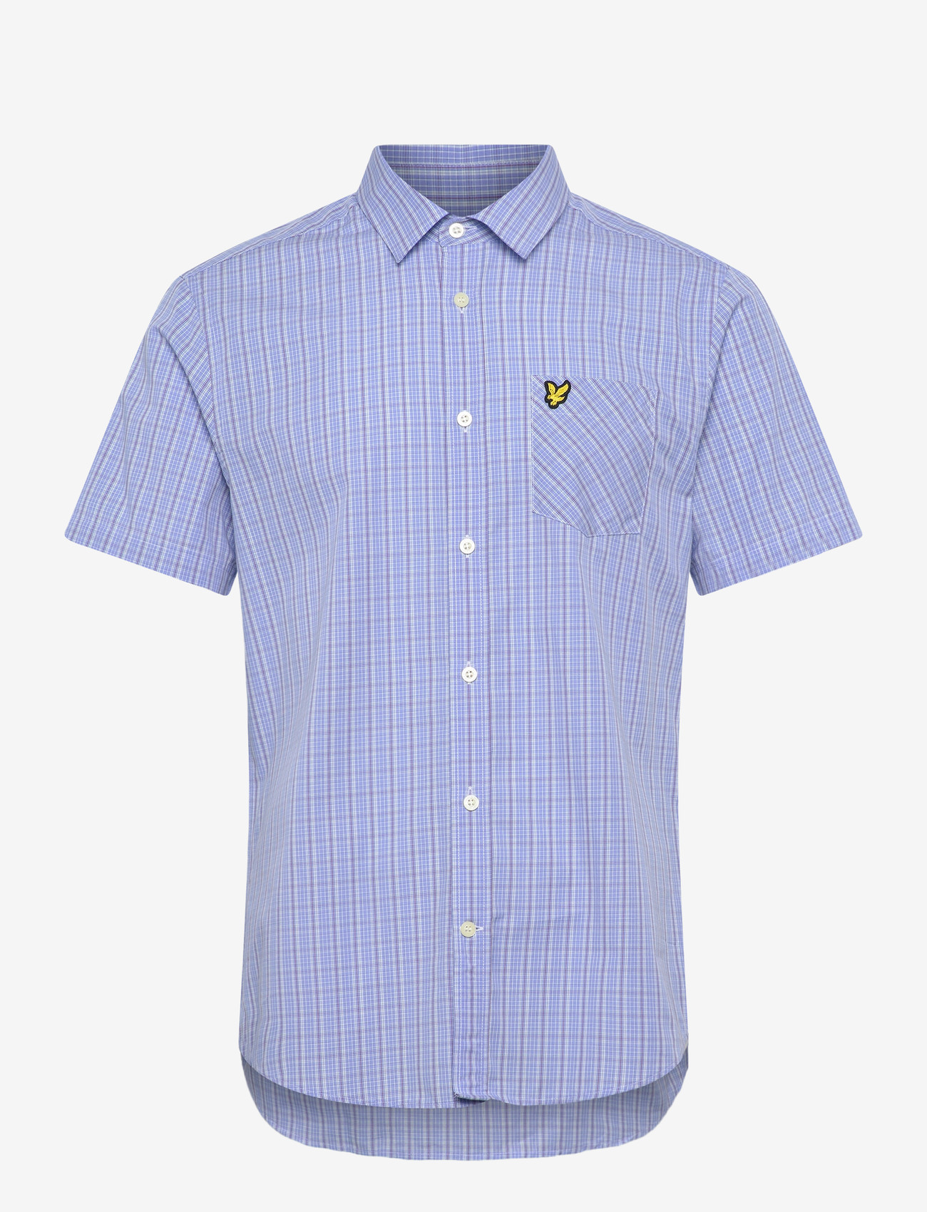 Lyle & Scott - Short Sleeve Grid Check Shirt - ruudulised särgid - chalk blue - 1
