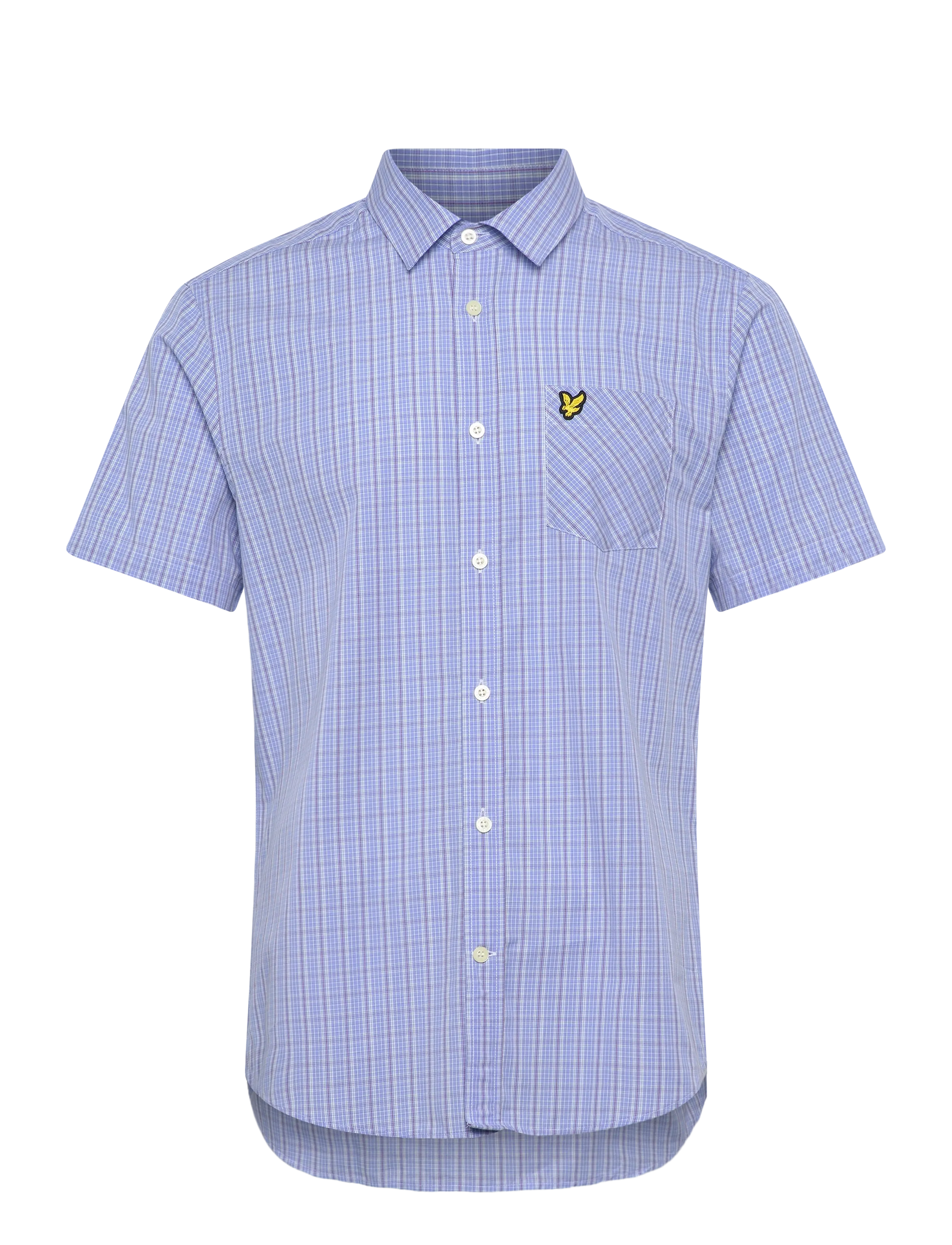 Lyle & Scott Short Sleeve Grid Check Shirt - Hemden - CHALK BLUE / blue