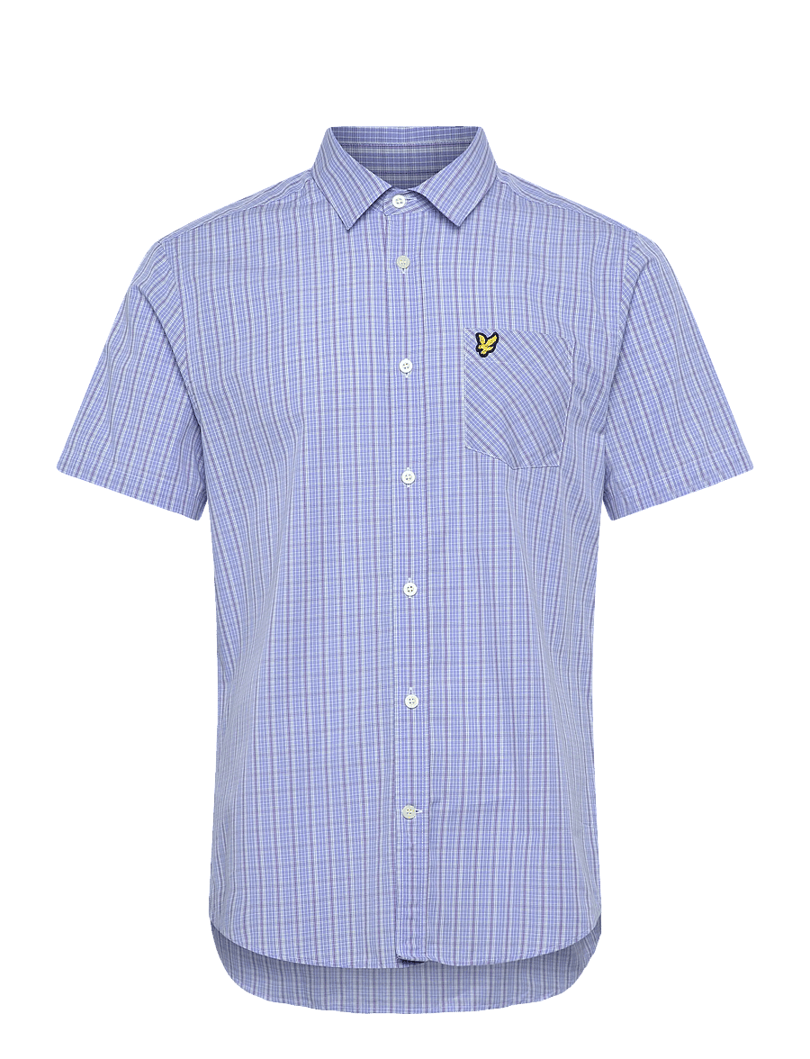 Lyle & Scott - Short Sleeve Grid Check Shirt - ruudulised särgid - chalk blue - 1