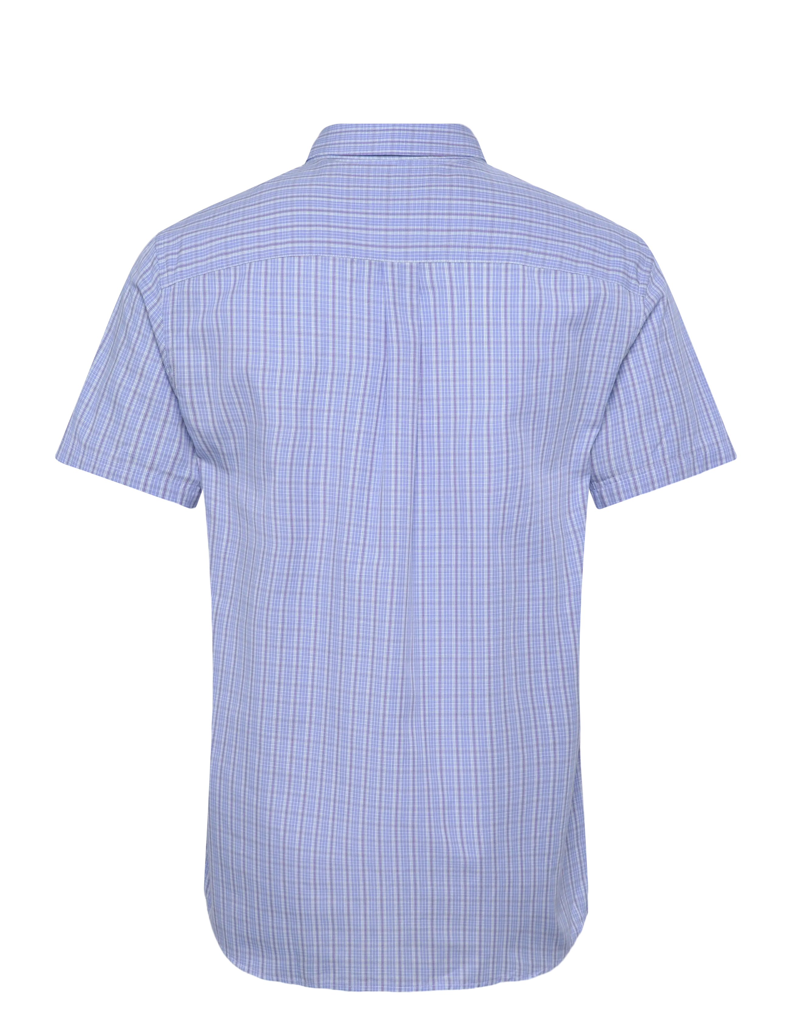 Lyle & Scott - Short Sleeve Grid Check Shirt - rutiga skjortor - chalk blue - 2