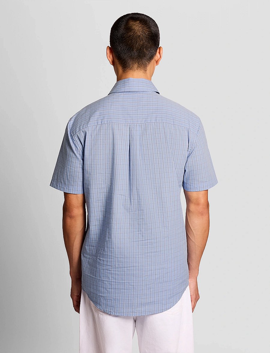 Lyle & Scott - Short Sleeve Grid Check Shirt - ruudulised särgid - chalk blue - 3