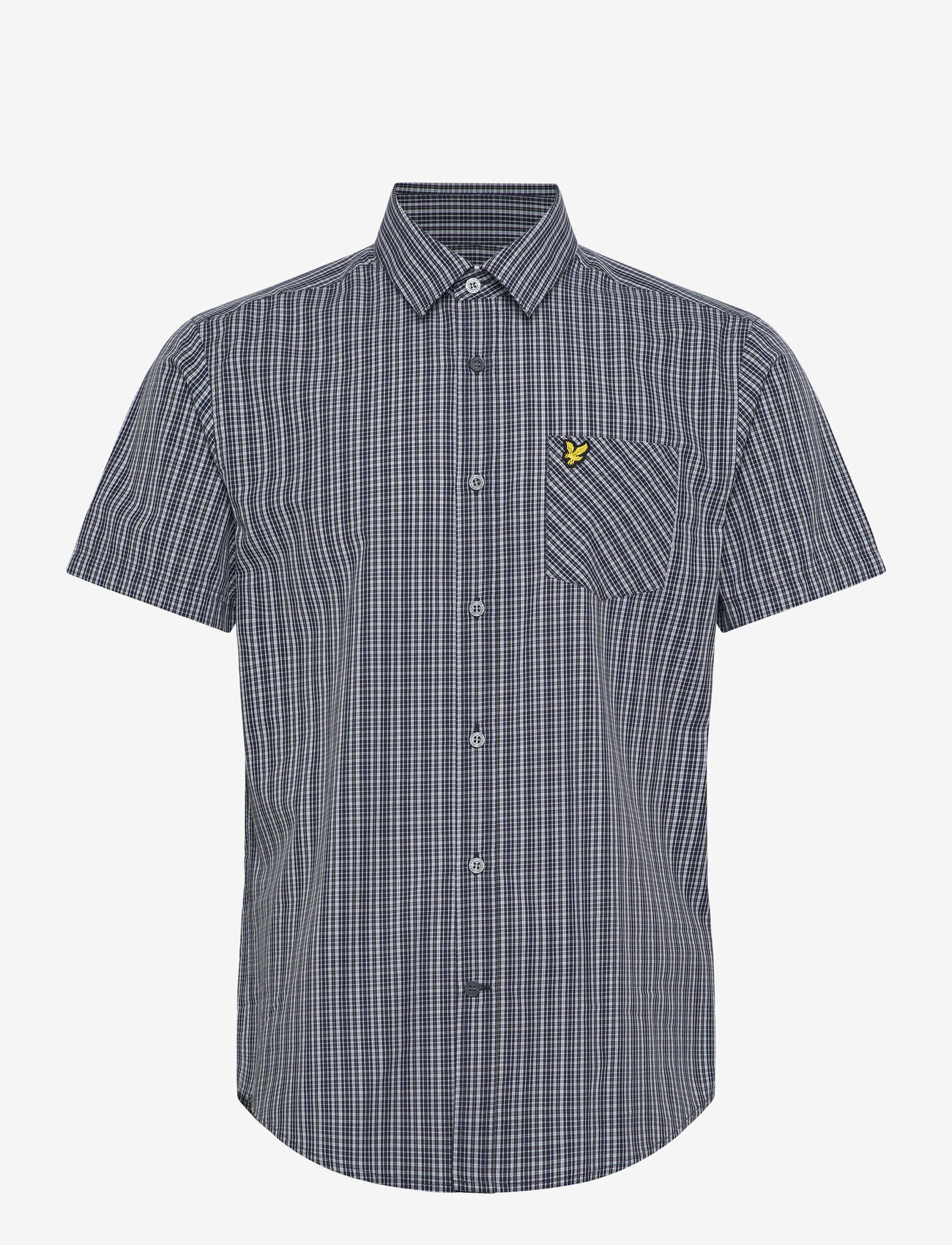 Lyle & Scott - Short Sleeve Grid Check Shirt - checkered shirts - dark navy - 0