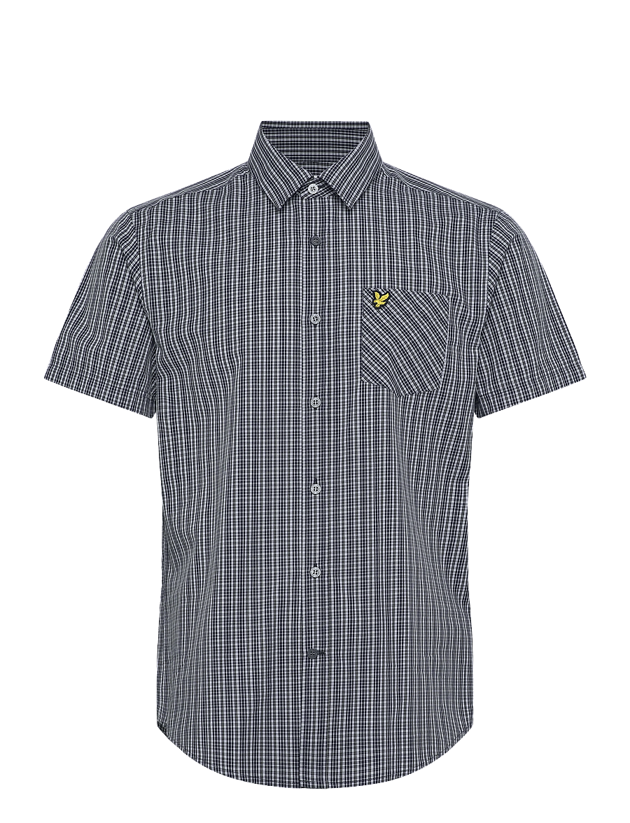 Lyle & Scott - Short Sleeve Grid Check Shirt - geruite overhemden - dark navy - 1