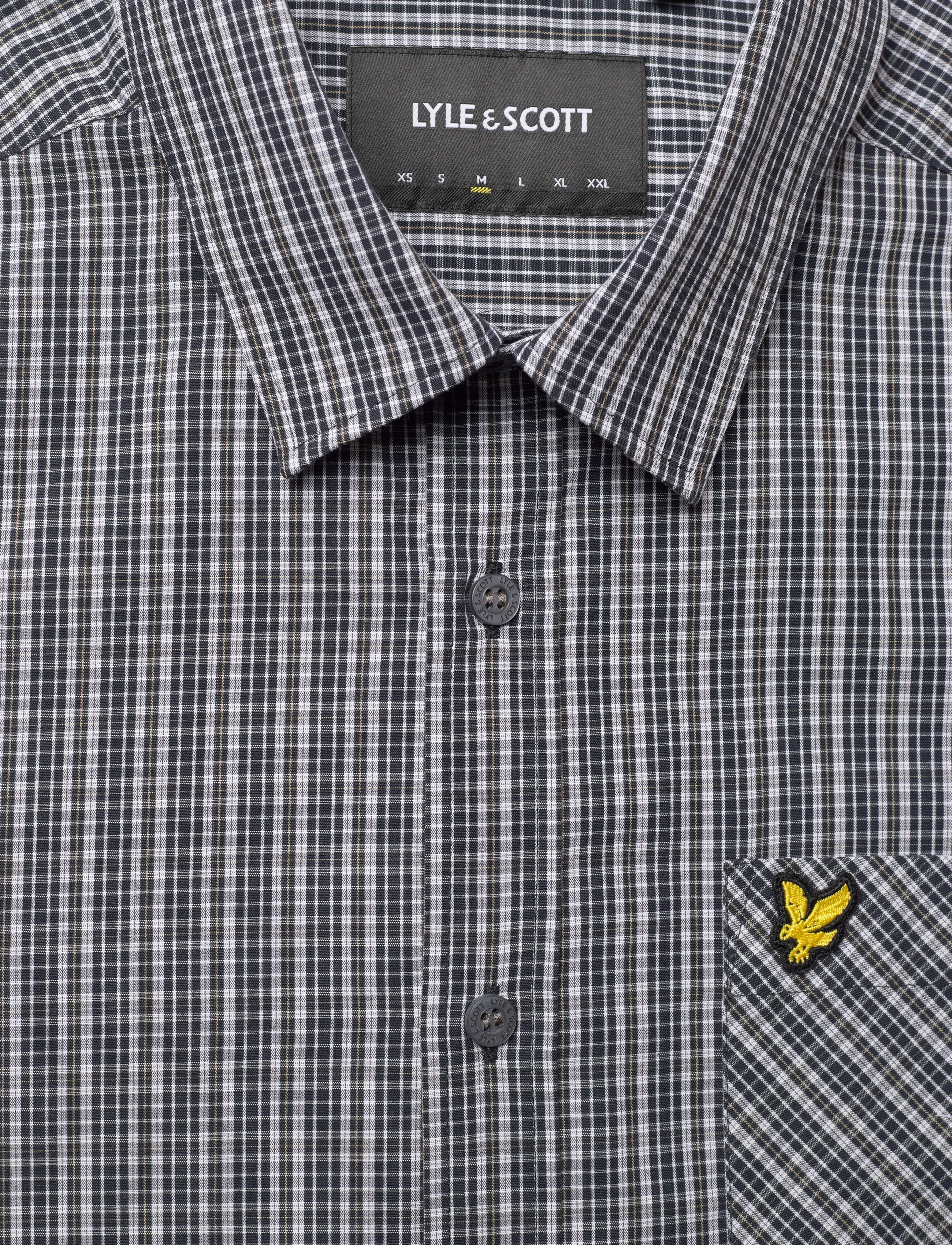 Lyle & Scott - Short Sleeve Grid Check Shirt - koszule w kratkę - dark navy - 5