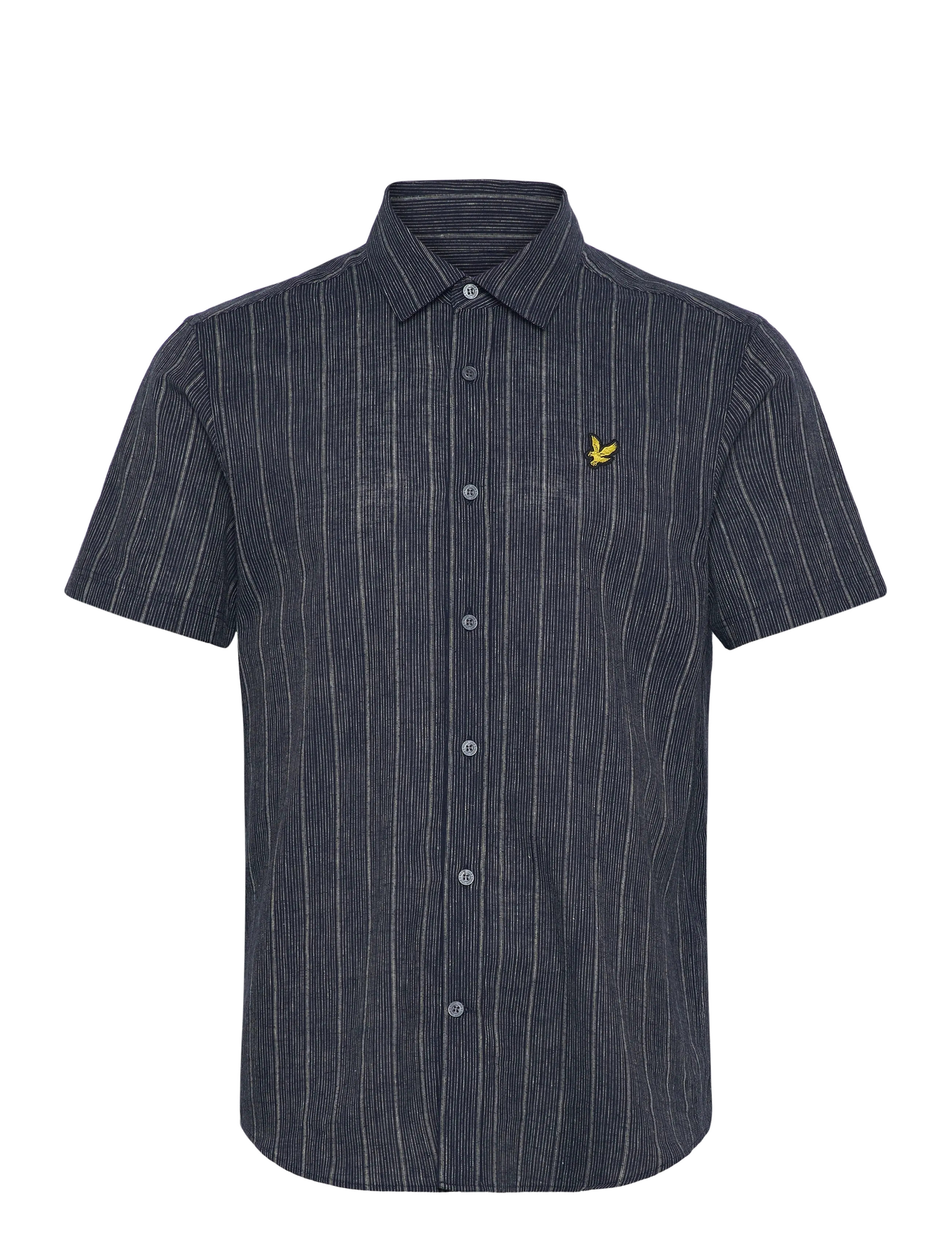 LYLE & SCOTT Kurz Sleeve Ticking Stripe Shirt Navy - L - Herren