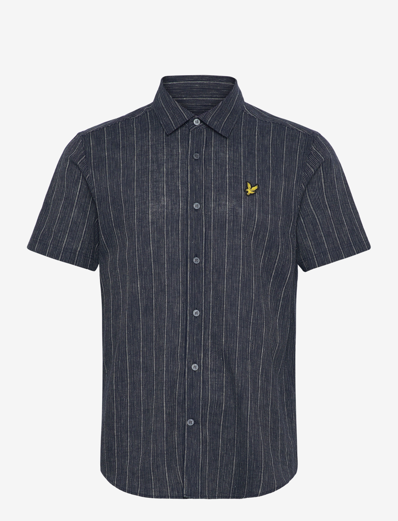 Lyle & Scott - Short Sleeve Ticking Stripe Shirt - striped shirts - dark navy - 1