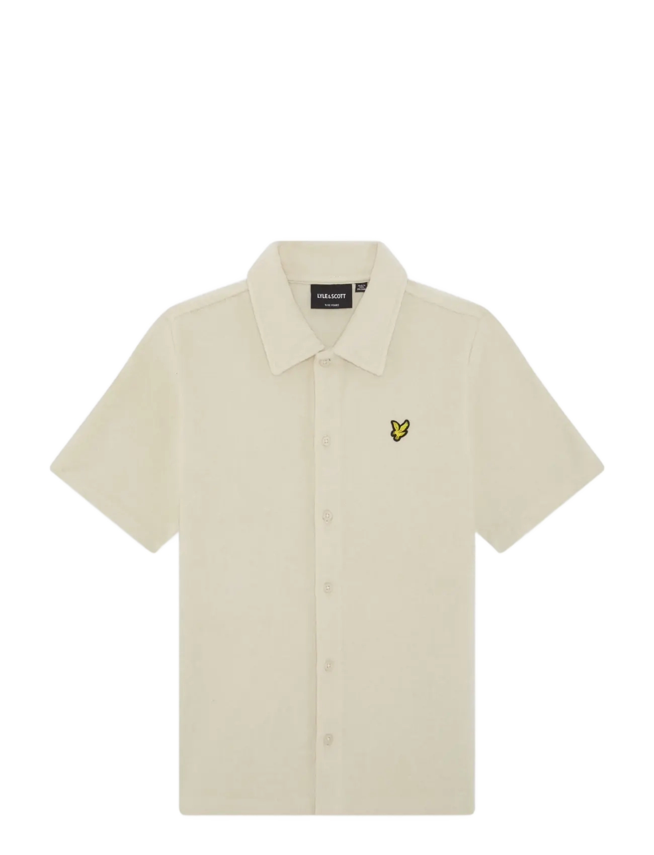 Lyle & Scott Ss Towelling Shirt, 152-158, Shirts, Creme - Short-sleeved Kinder